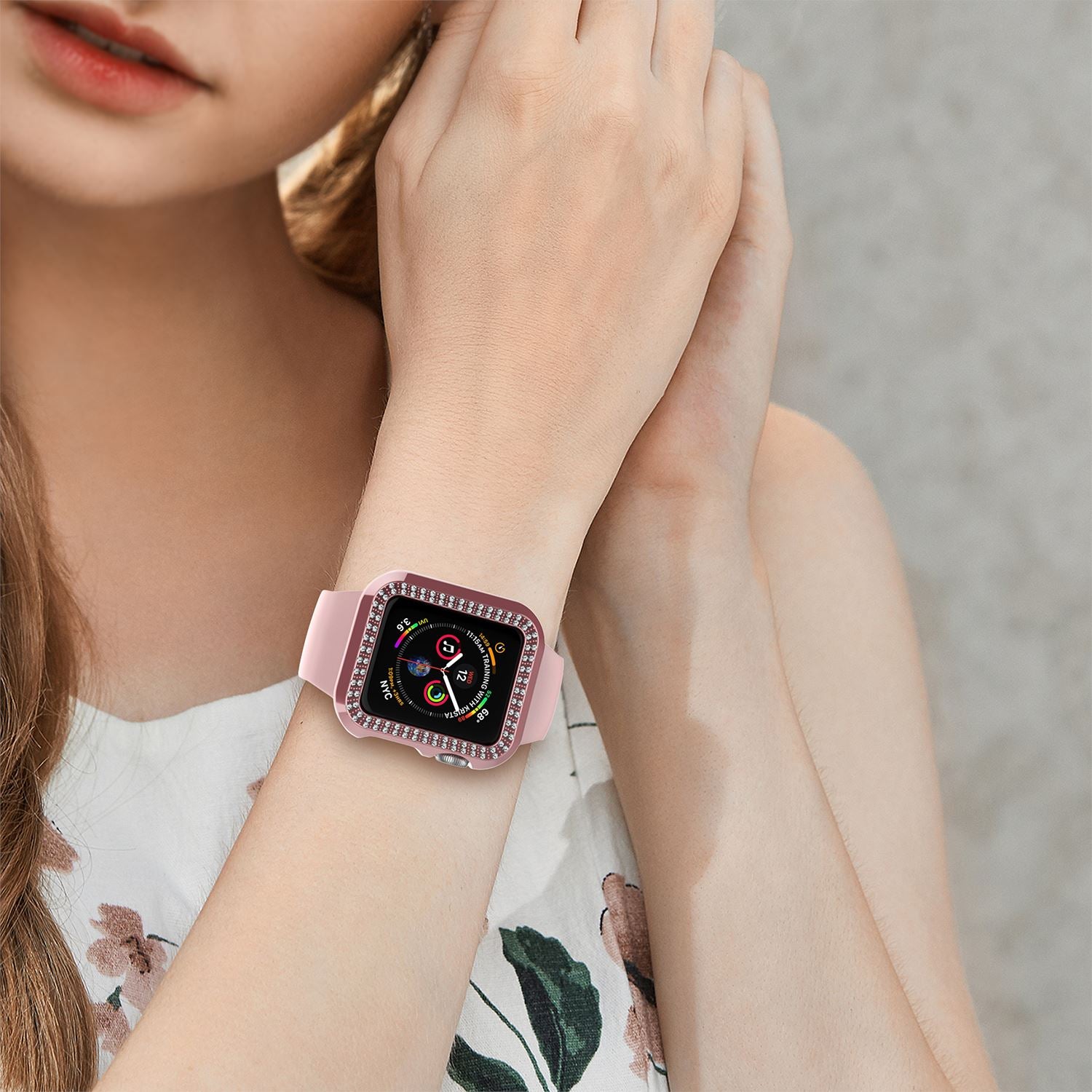 Crystal Diamond Protector Case Cover for Apple Watch 38/40/42/44 mm Series 5/4/3 ebizware 