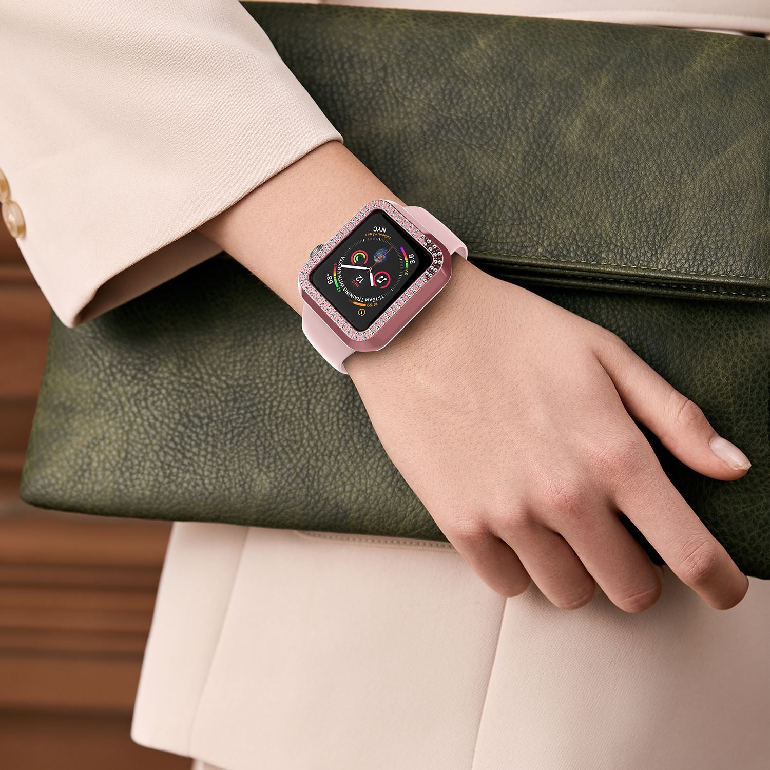 Crystal Diamond Protector Case Cover for Apple Watch 38/40/42/44 mm Series 5/4/3 ebizware 