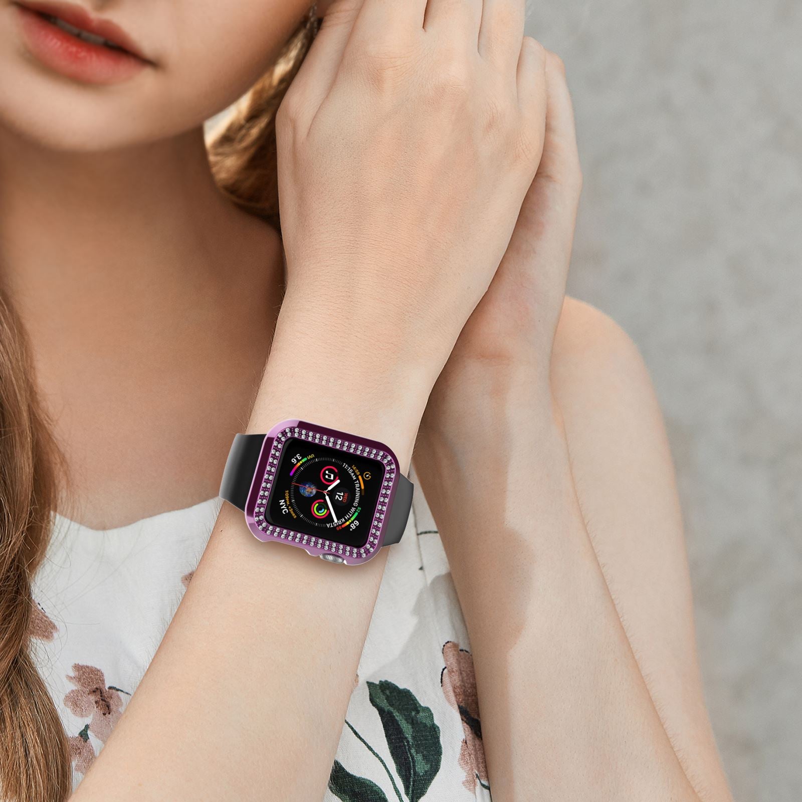 Crystal Diamond Protector Case Cover for Apple Watch 38/40/42/44 mm Series 5/4/3 ebizware 