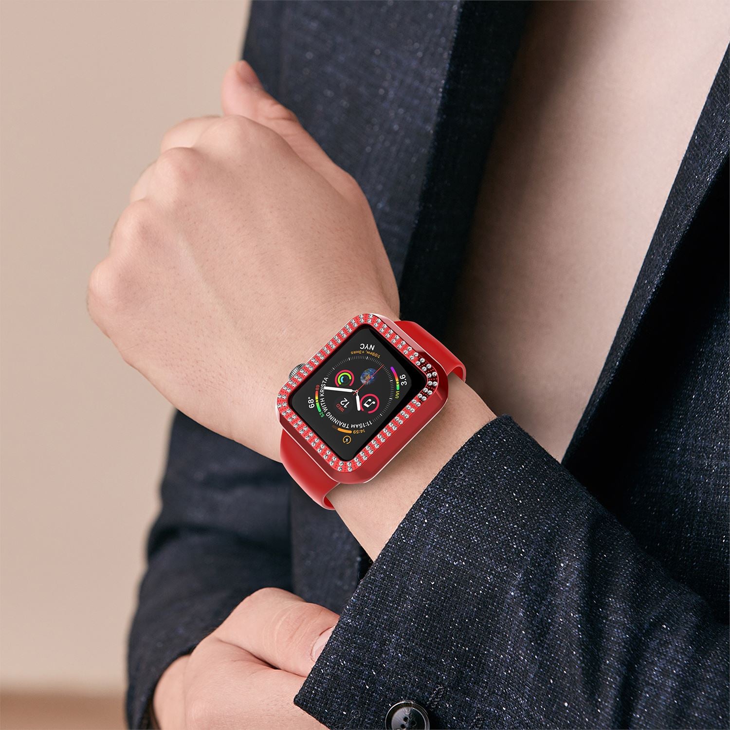 Crystal Diamond Protector Case Cover for Apple Watch 38/40/42/44 mm Series 5/4/3 ebizware 