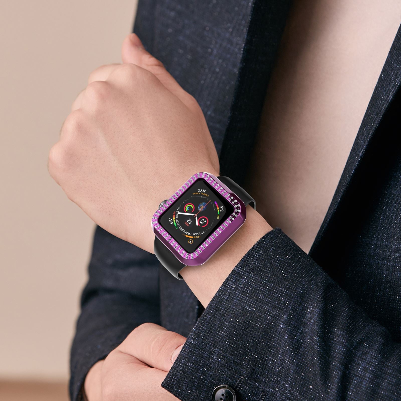 Crystal Diamond Protector Case Cover for Apple Watch 38/40/42/44 mm Series 5/4/3 ebizware 