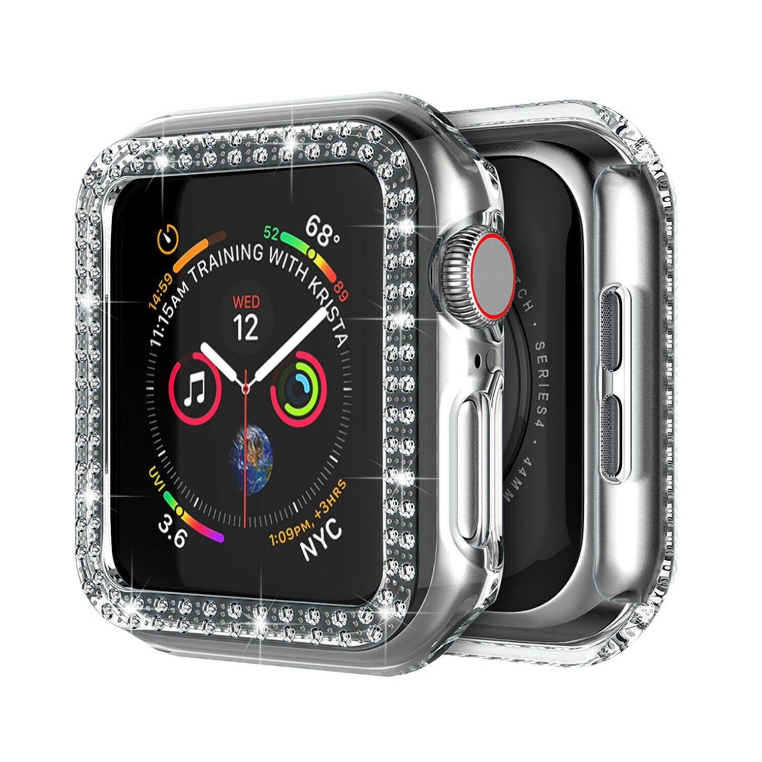 Crystal Diamond Protector Case Cover for Apple Watch 38/40/42/44 mm Series 5/4/3 ebizware Clear 38mm (Series 3/2/1) 
