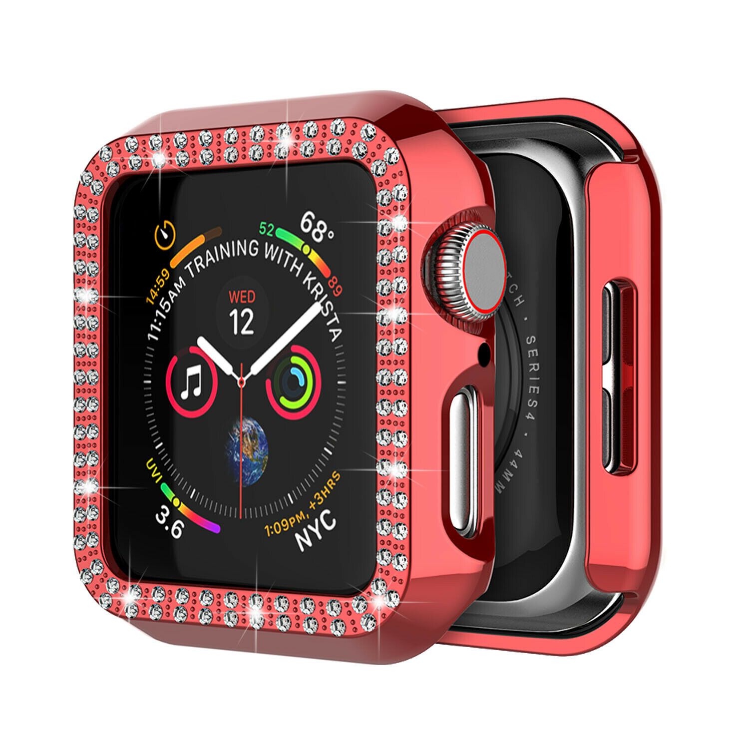 Crystal Diamond Protector Case Cover for Apple Watch 38/40/42/44 mm Series 5/4/3 ebizware Red 38mm (Series 3/2/1) 