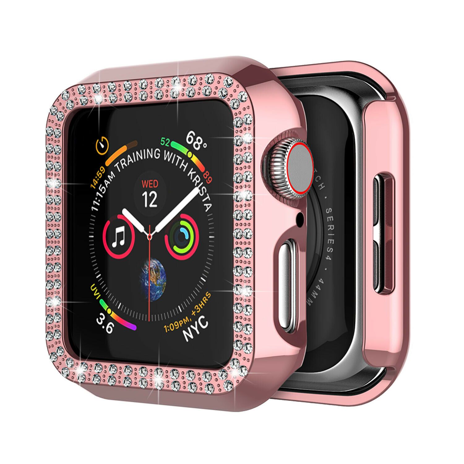Crystal Diamond Protector Case Cover for Apple Watch 38/40/42/44 mm Series 5/4/3 ebizware Rose Gold 38mm (Series 3/2/1) 