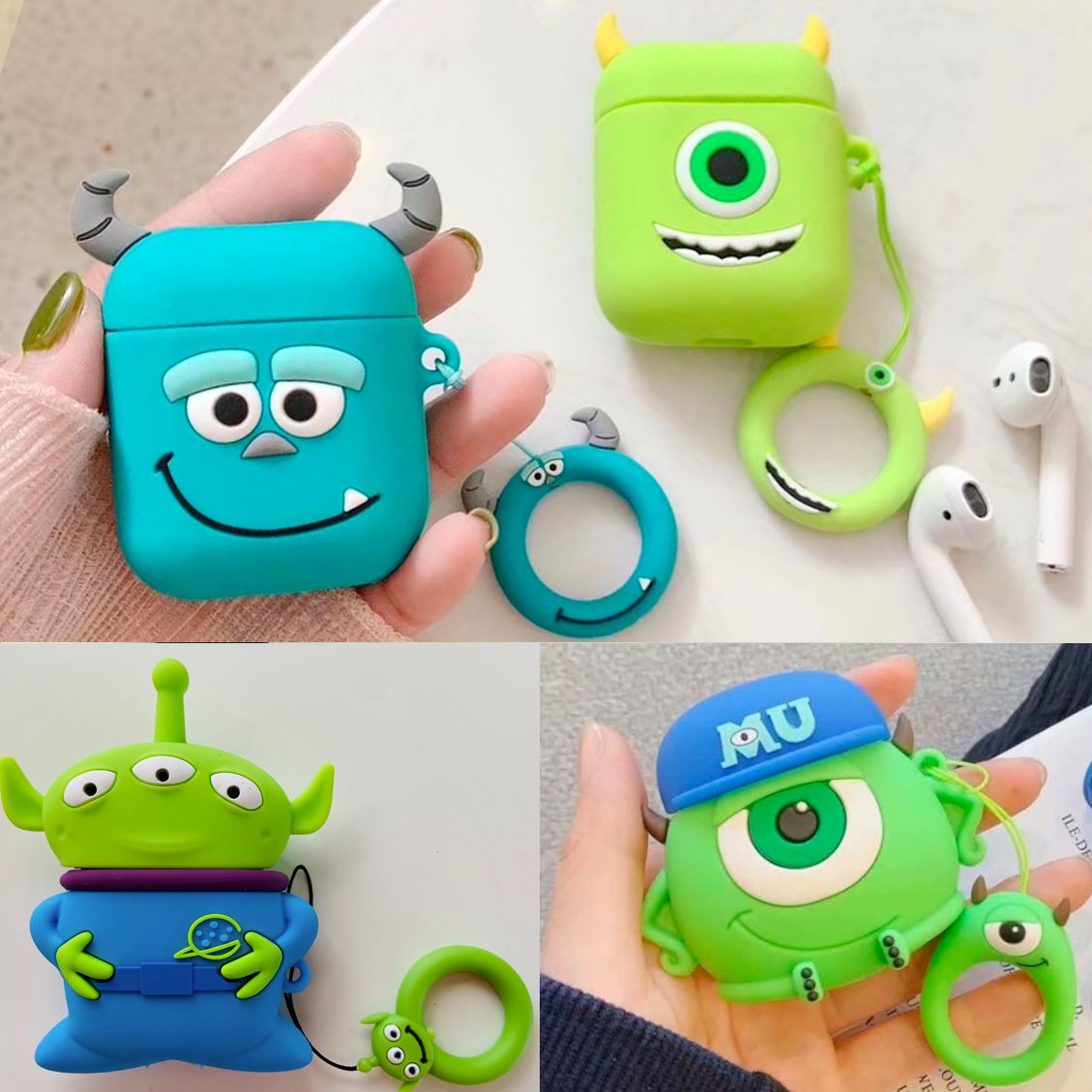 Cute 3D Cartoon AirPods Silicone Case Protective Cover for Apple AirPod 2 & 1 Airpods Case AtlasCase 