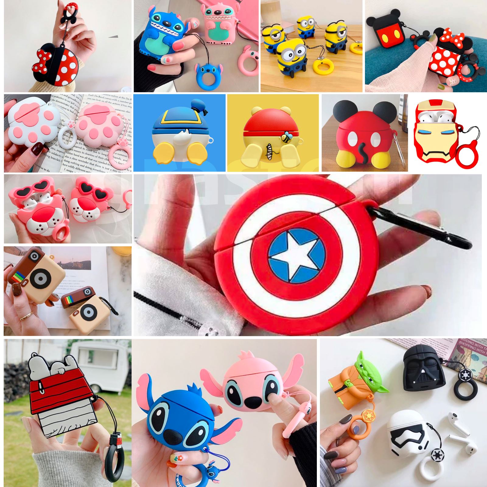 Cute 3D Cartoon AirPods Silicone Case Protective Cover for Apple AirPod 2 & 1 Airpods Case AtlasCase 