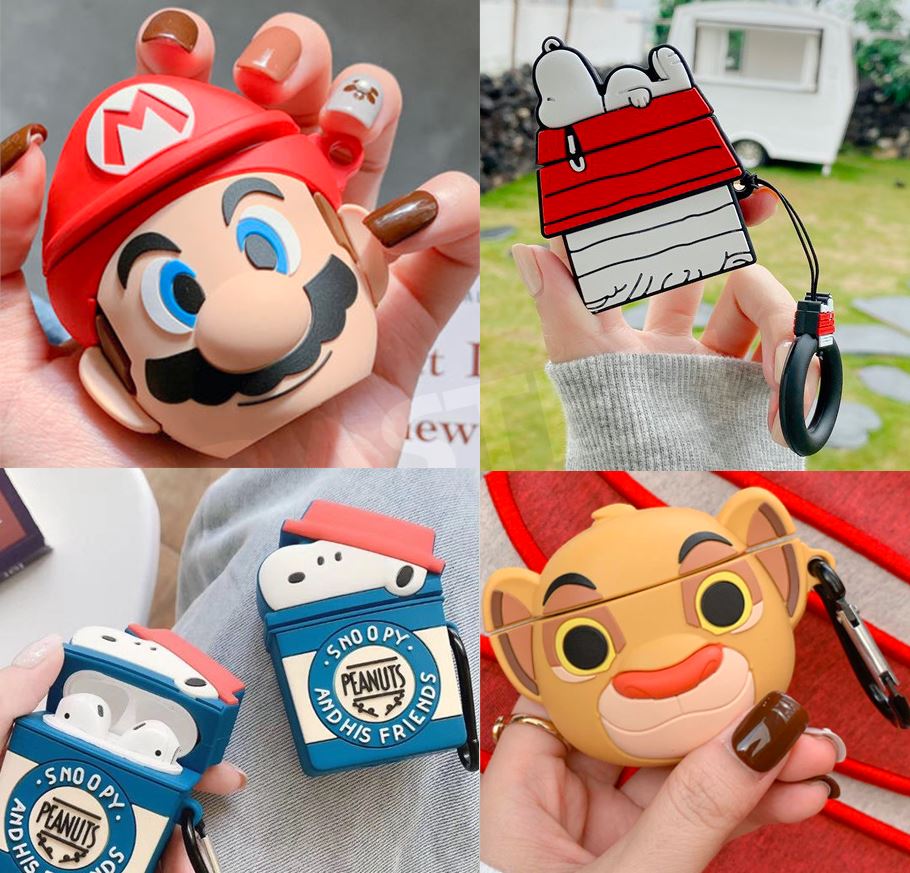 Cute 3D Cartoon AirPods Silicone Case Protective Cover for Apple AirPod 2 & 1 Airpods Case AtlasCase 