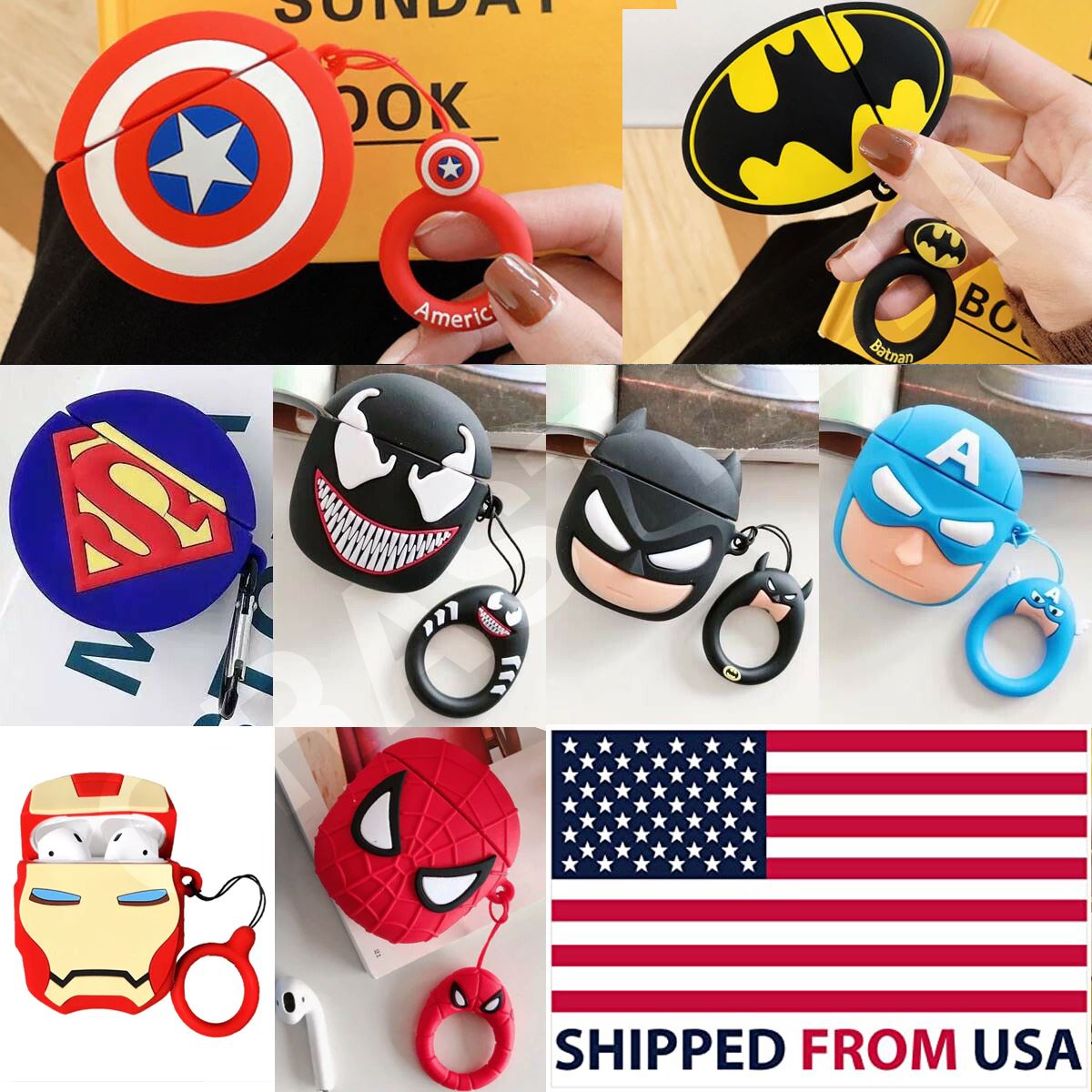 Cute 3D Cartoon Silicone Case cover For Airpod 1 & 2 USA Seller Airpods Case AtlasCase 