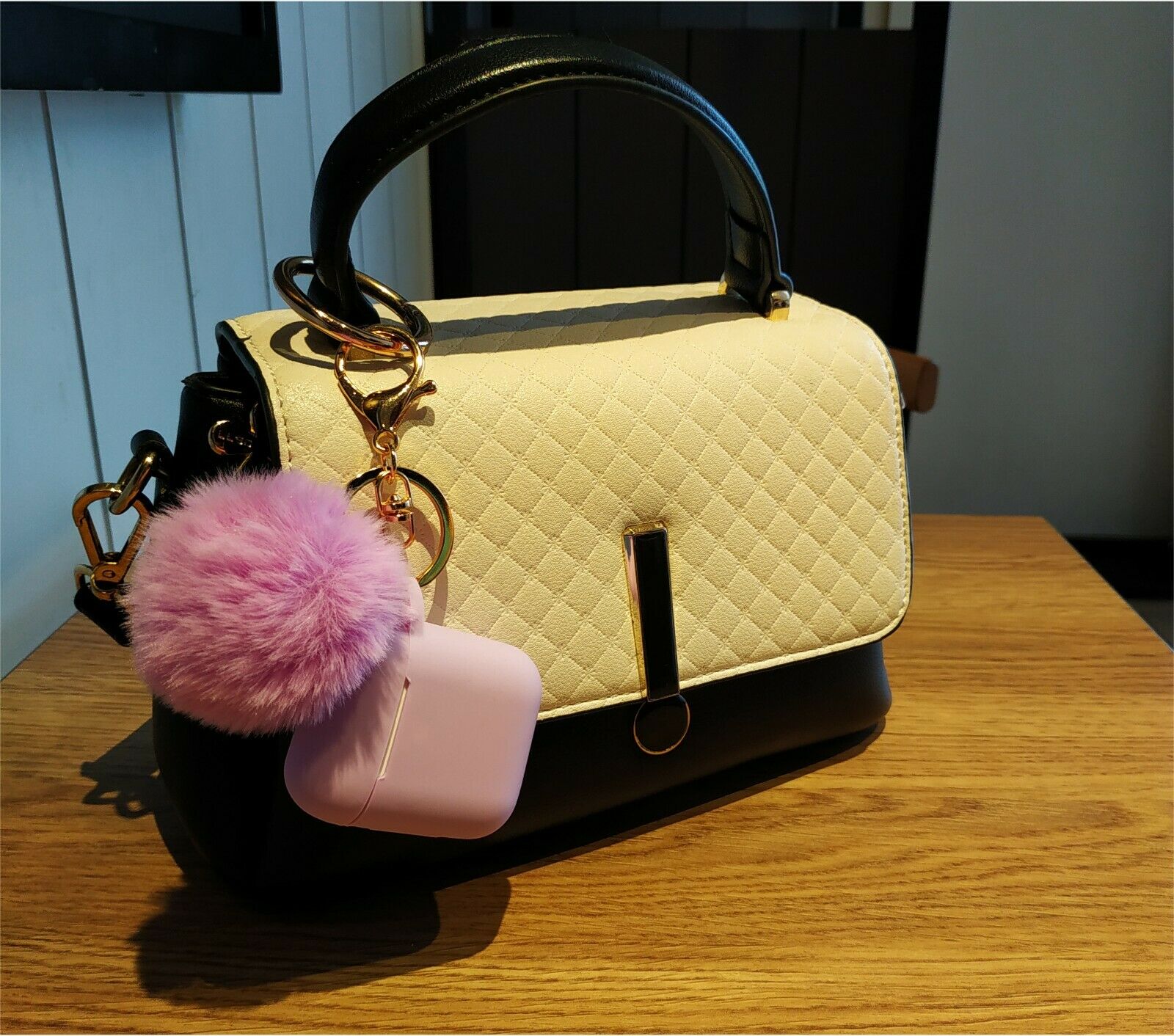 Cute Airpods Silicone Case Cover w/Fur Ball Keychain Strap for Apple Airpods 1/2 ervin.accessories 