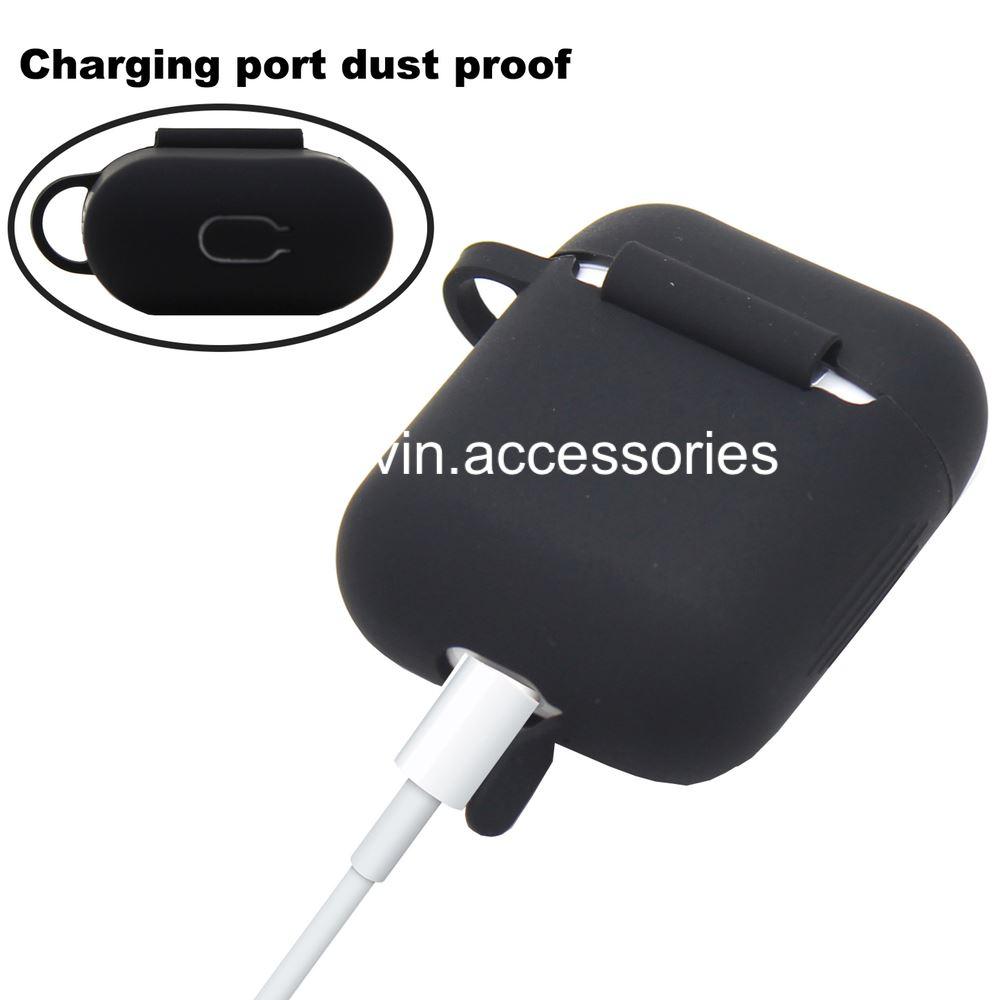 Cute Airpods Silicone Case Cover w/Fur Ball Keychain Strap for Apple Airpods 1/2 ervin.accessories 