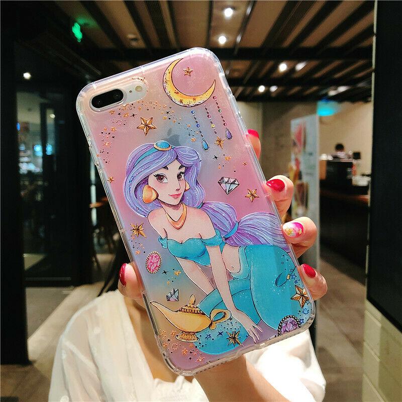 Cute Disney Princess Alice Mermaid soft phone case For iPhone 11 Pro SE 2020 XR caseshop706 For iphone 7/8( 4.7") jasmine 