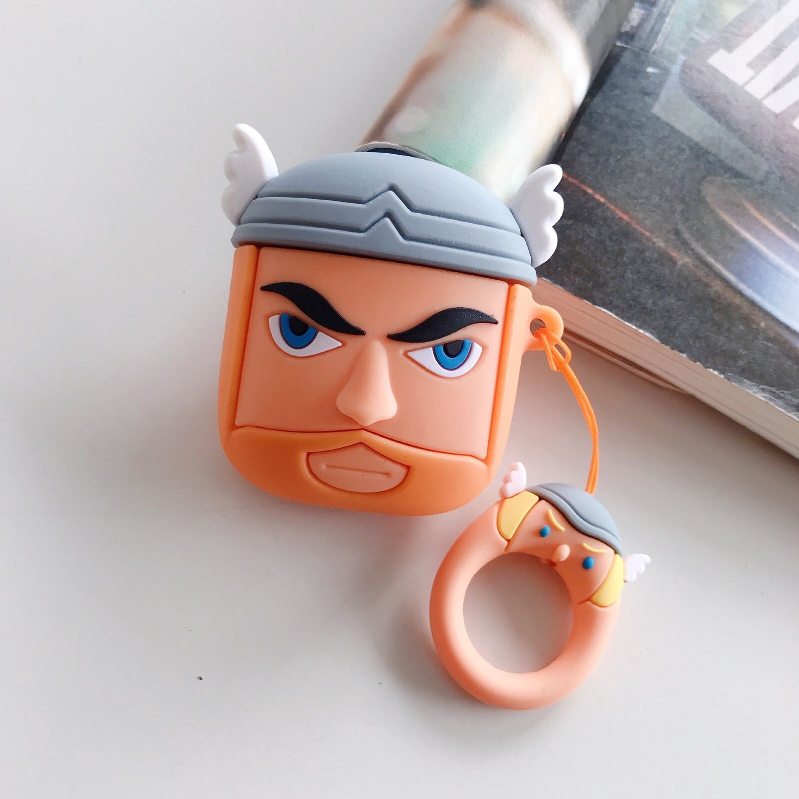 Cute Super Hero Cartoon Silicone Airpods Case Cover Skin For Apple Airpods 1/2 Airpods Case AtlasCase Thor + Ring 