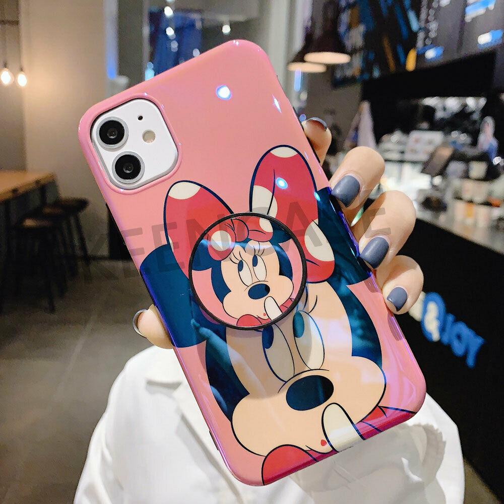 Disney Mickey Cute Couple Soft Phone Case Cover For 11 Pro Max X XR Xs 7 8 Plus iPhone Cases AtlasCase Minnie For iPhone 7/8 