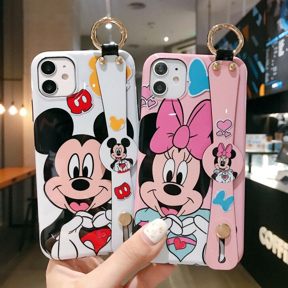 Disney Mickey Minnie Strap Phone Case Cover For iPhone 11 Pro Max XR Xs 7 8 Plus cwdz9888 