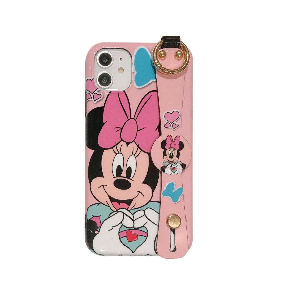 Disney Mickey Minnie Strap Phone Case Cover For iPhone 11 Pro Max XR Xs 7 8 Plus cwdz9888 