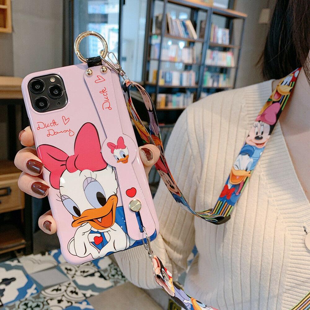 Donald & Daisy Duck Phone Case For iPhone iPhone Cases AtlasCase For iPhone 7/8 Daisy+Lanyard 