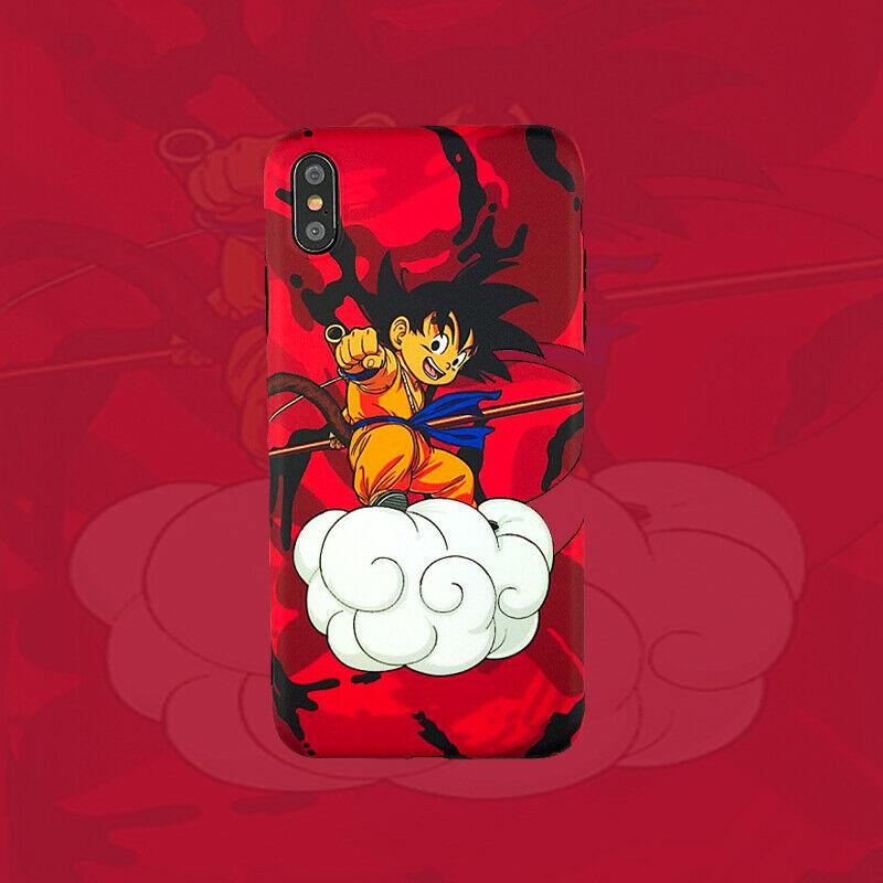 Dragon Ball Z Goku Son Gokou Goten Case for iPhone X Xs Max XR iPhone 11 Pro Max 1to3shop-store For iPhone SE 2nd Gen (2020) Red Goku 