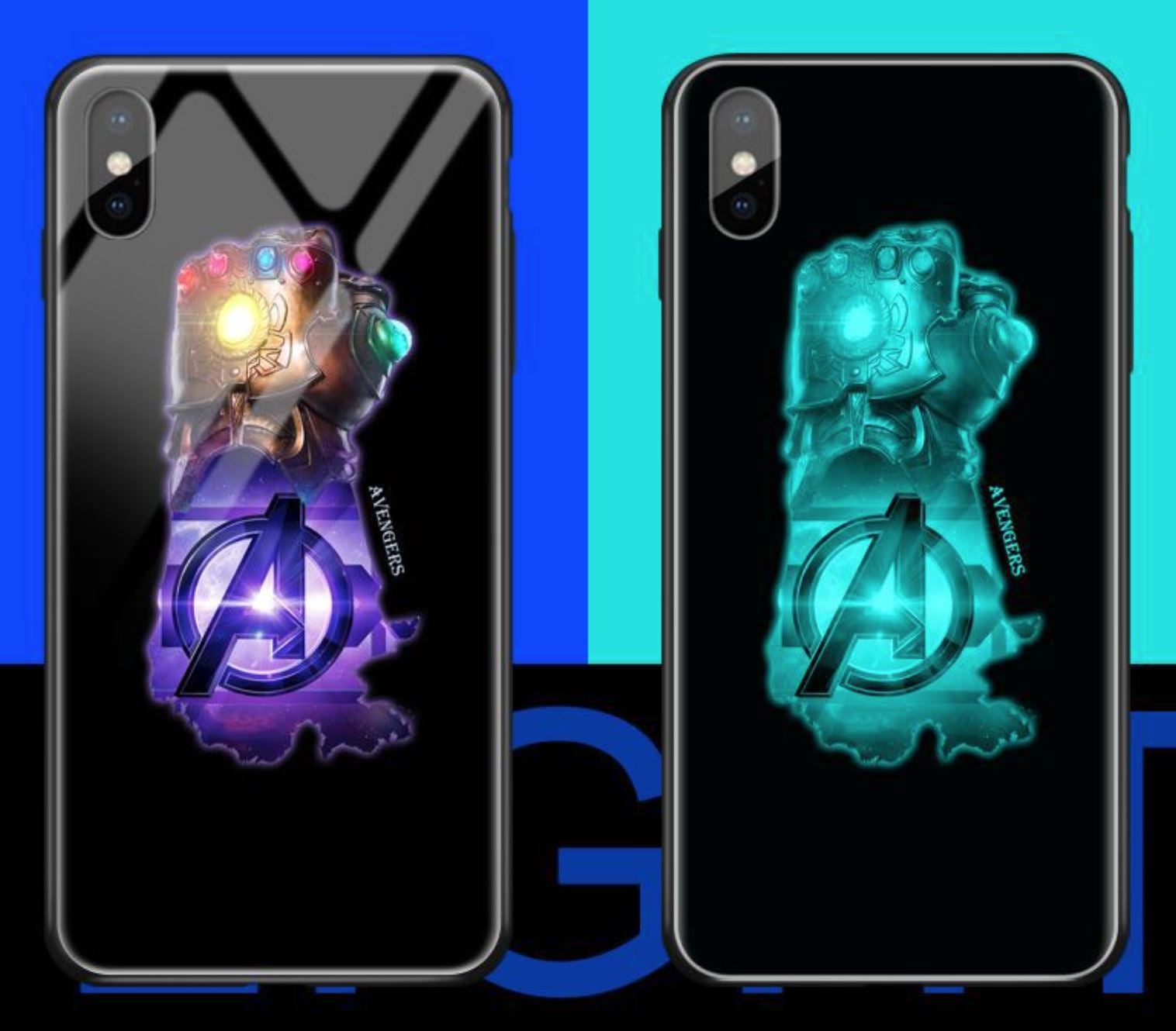 Fashion Luminous Tempered Glass Night Light iPhone Case 6/7/8+ X XR11 pro Max iPhone Cases AtlasCase 