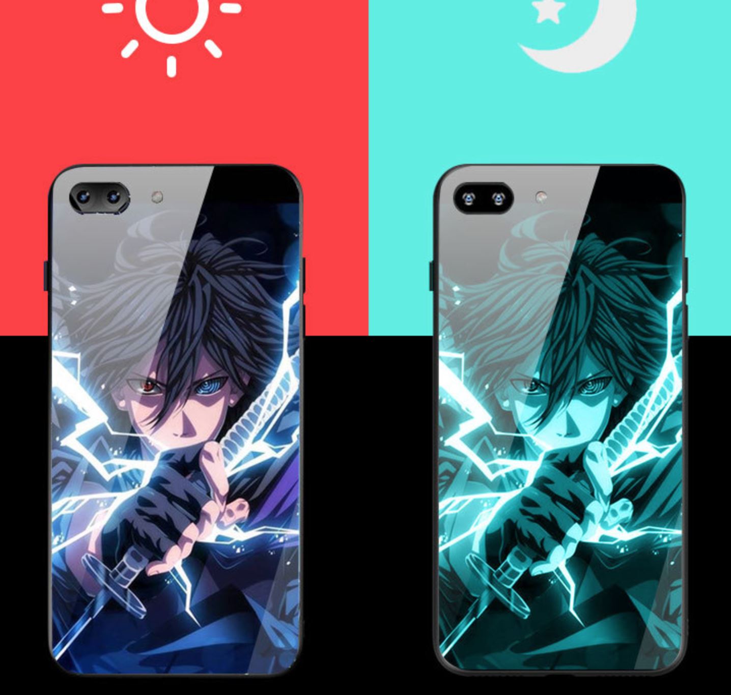 Fashion Luminous Tempered Glass Night Light iPhone Case 6/7/8+ X XR11 pro Max iPhone Cases AtlasCase 