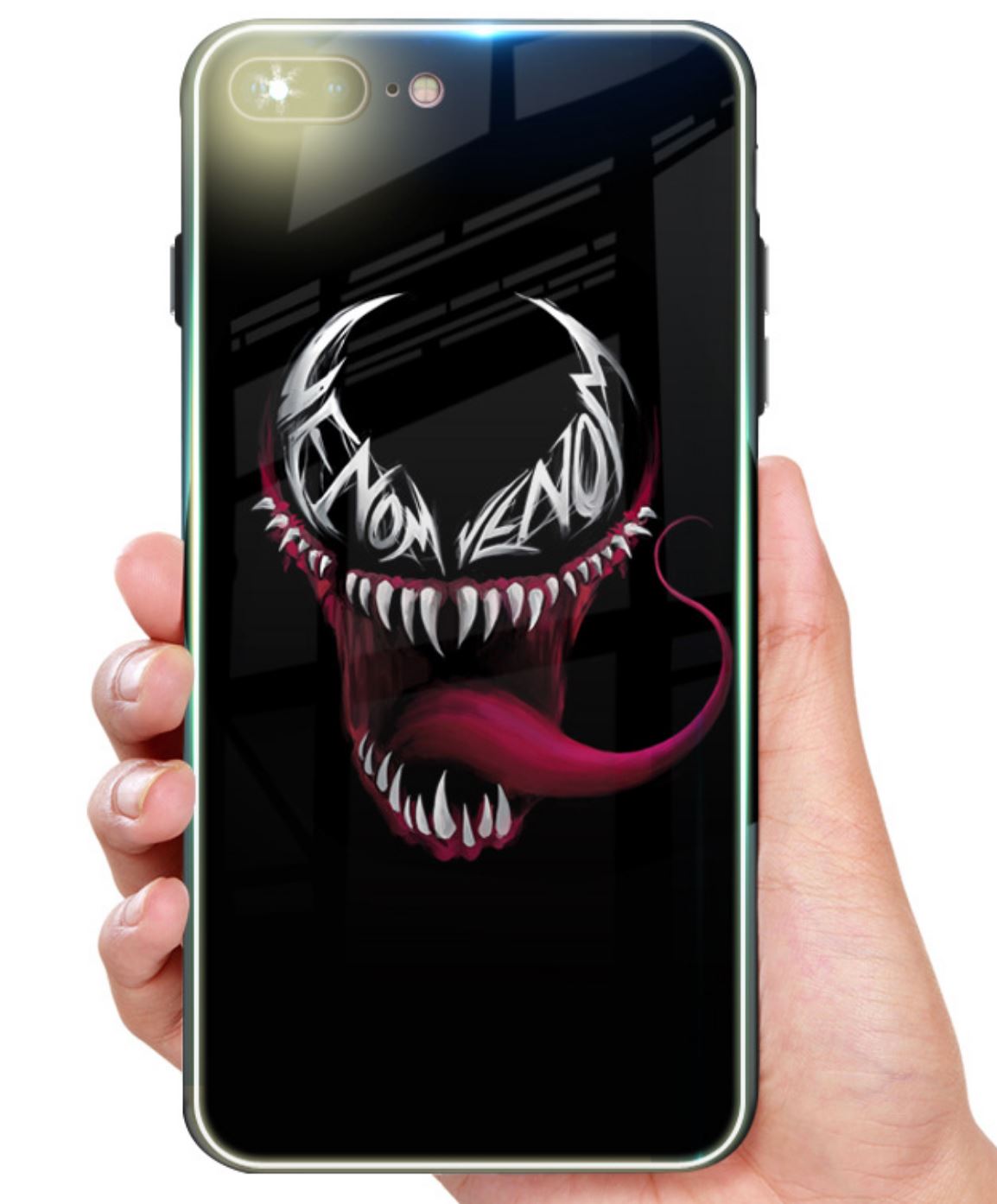 Fashion Luminous Tempered Glass Night Light iPhone Case 6/7/8+ X XR11 pro Max iPhone Cases AtlasCase 