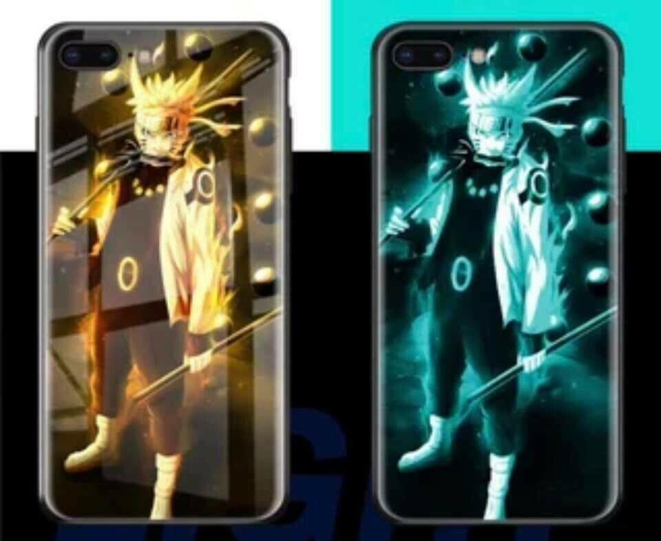 Fashion Luminous Tempered Glass Night Light iPhone Case 6/7/8+ X XR11 pro Max iPhone Cases AtlasCase 6/6S Naruto 