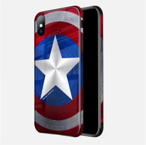 Fashion Luminous Tempered Glass Night Light iPhone Case 6/7/8+ X XR11 pro Max iPhone Cases AtlasCase 6/6S New Captain America 