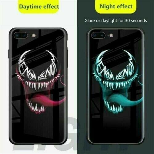 Fashion Luminous Tempered Glass Night Light iPhone Case 6/7/8+ X XR11 pro Max iPhone Cases AtlasCase 6/6S Venom 