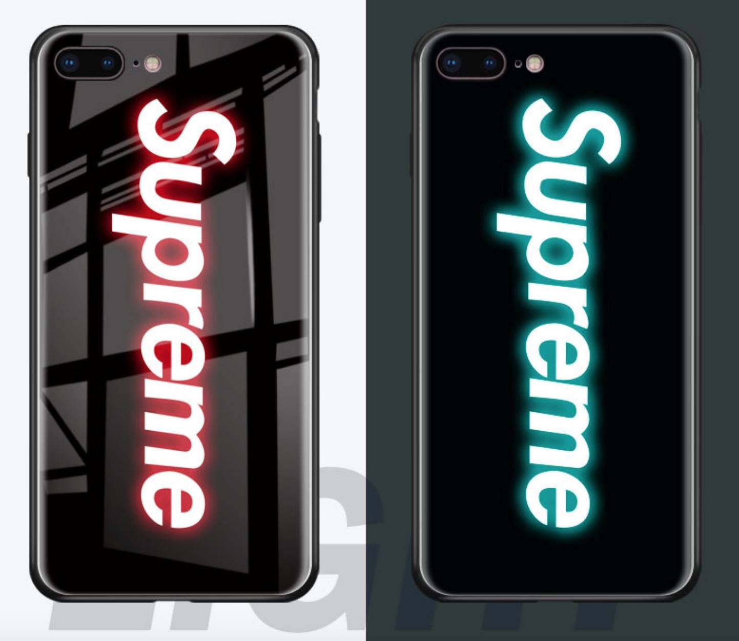 Fashion Luminous Tempered Glass Night Light iPhone Case 6/7/8+ X XR11 pro Max iPhone Cases AtlasCase 