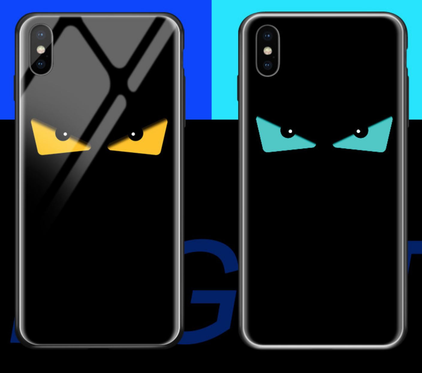 Fashion Luminous Tempered Glass Night Light iPhone Case 6/7/8+ X XR11 pro Max iPhone Cases AtlasCase 