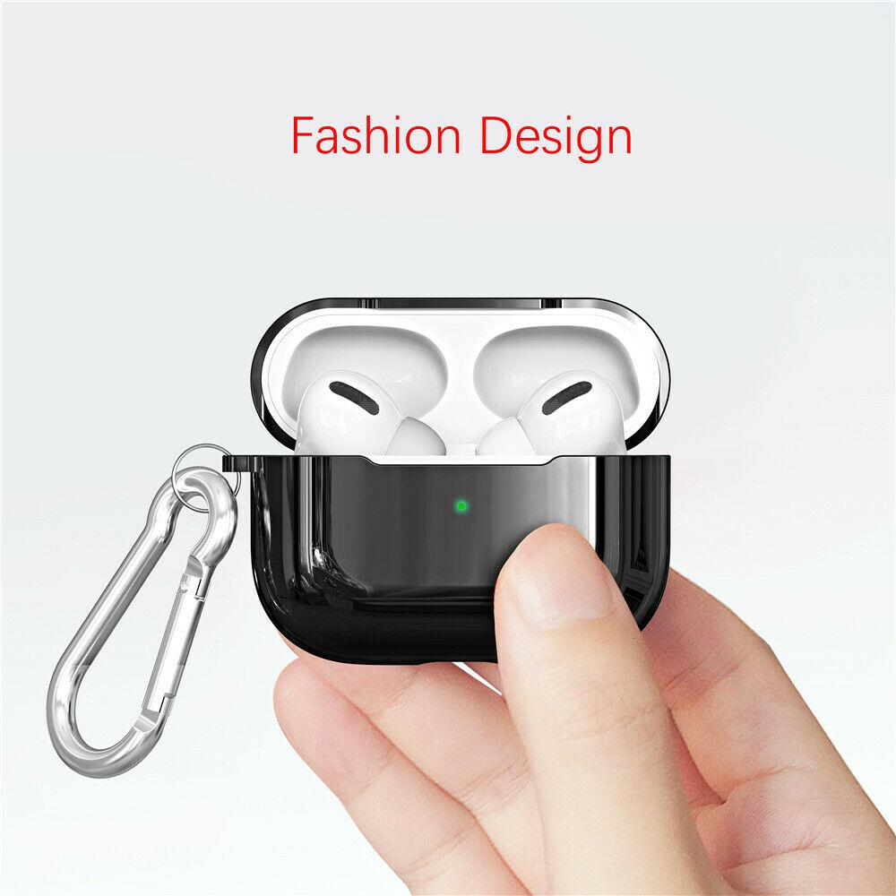 For Apple AirPods Pro Charging Case Soft TPU Protective Cover Skin + Keychain hi-pioneerhi-pioneer 