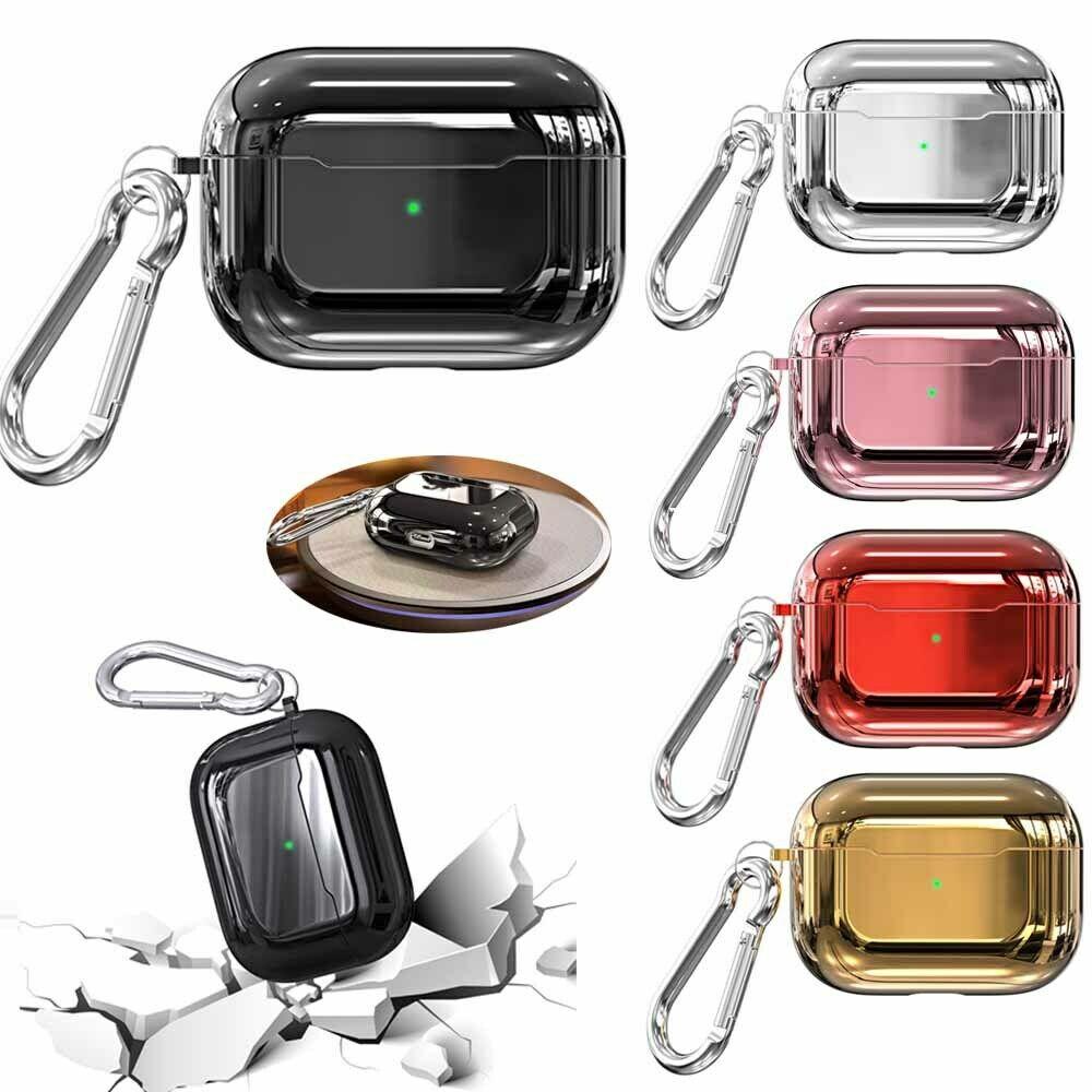 For Apple AirPods Pro Charging Case Soft TPU Protective Cover Skin + Keychain hi-pioneerhi-pioneer 