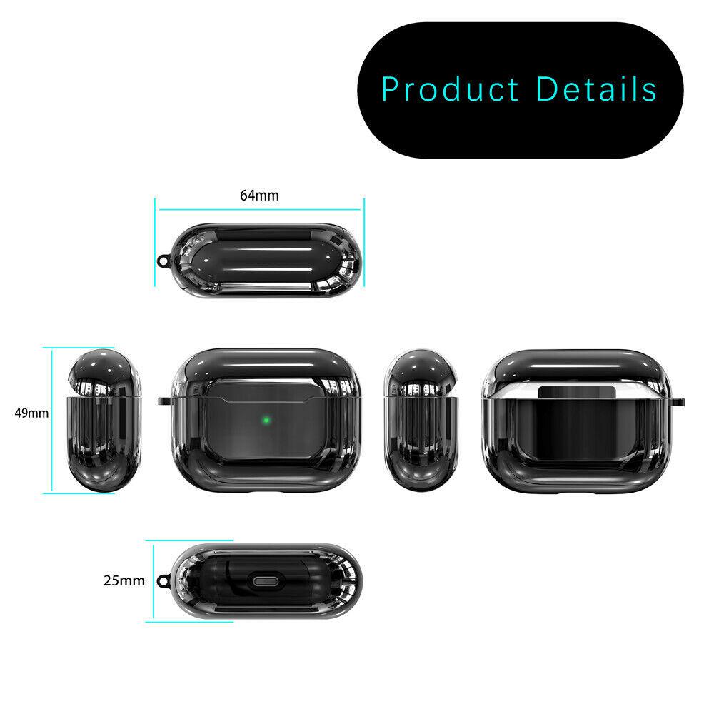 For Apple AirPods Pro Charging Case Soft TPU Protective Cover Skin + Keychain hi-pioneerhi-pioneer 