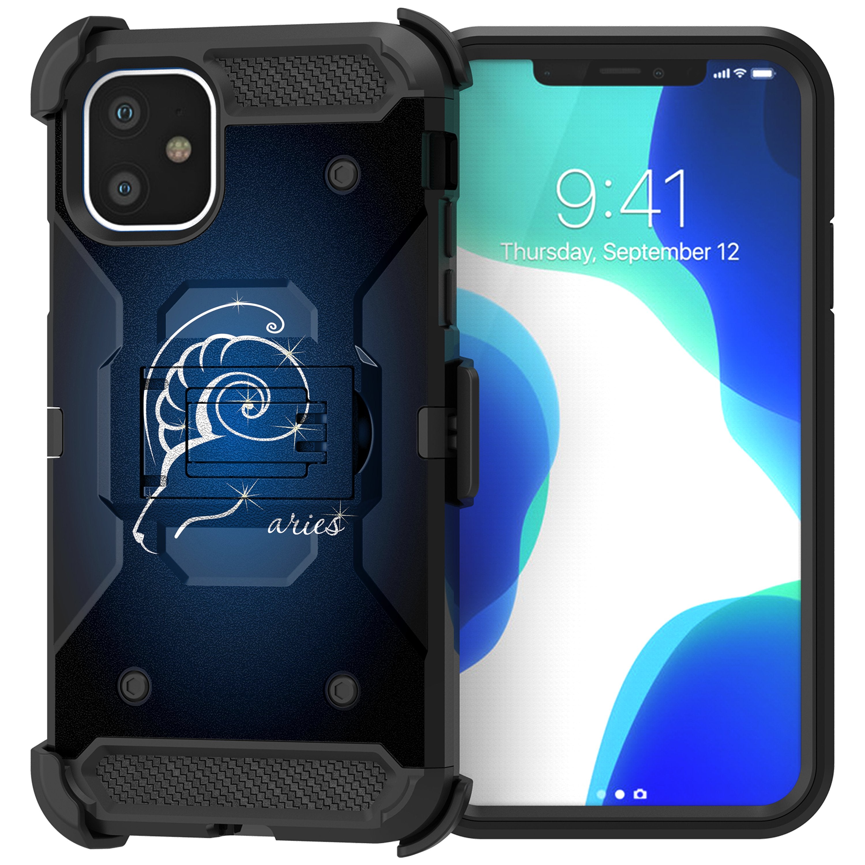 For Apple iPhone 11 6.1 Triple Layer Holster Case Zodiac iPhone Cases AtlasCase 