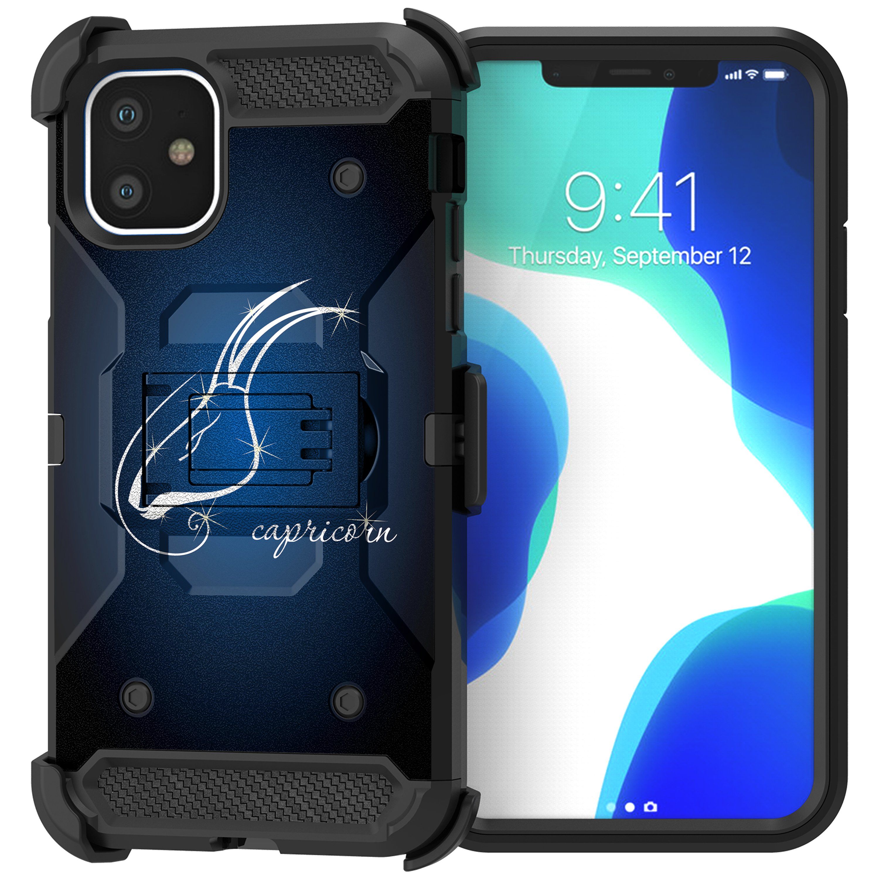 For Apple iPhone 11 6.1 Triple Layer Holster Case Zodiac iPhone Cases AtlasCase 