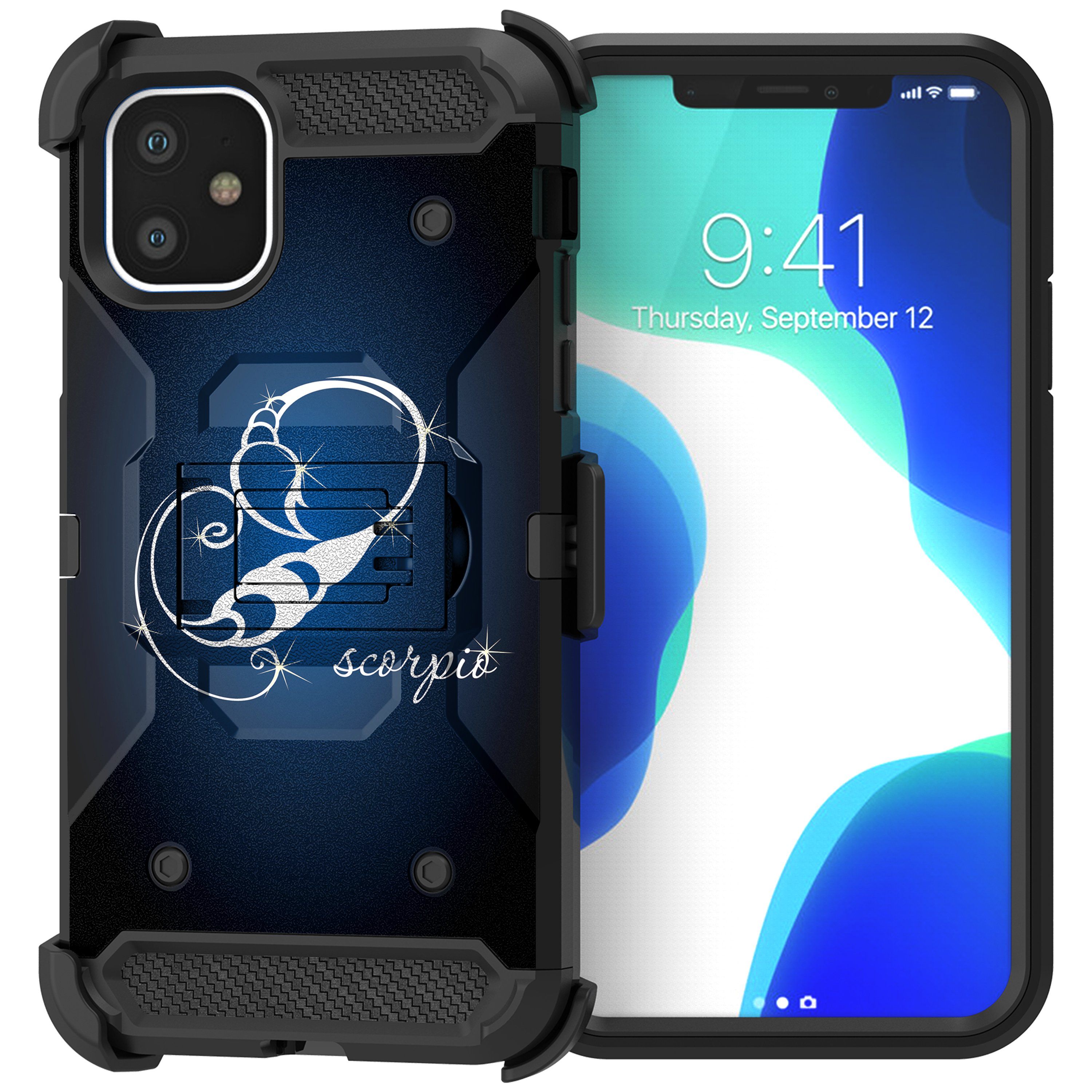For Apple iPhone 11 6.1 Triple Layer Holster Case Zodiac iPhone Cases AtlasCase 