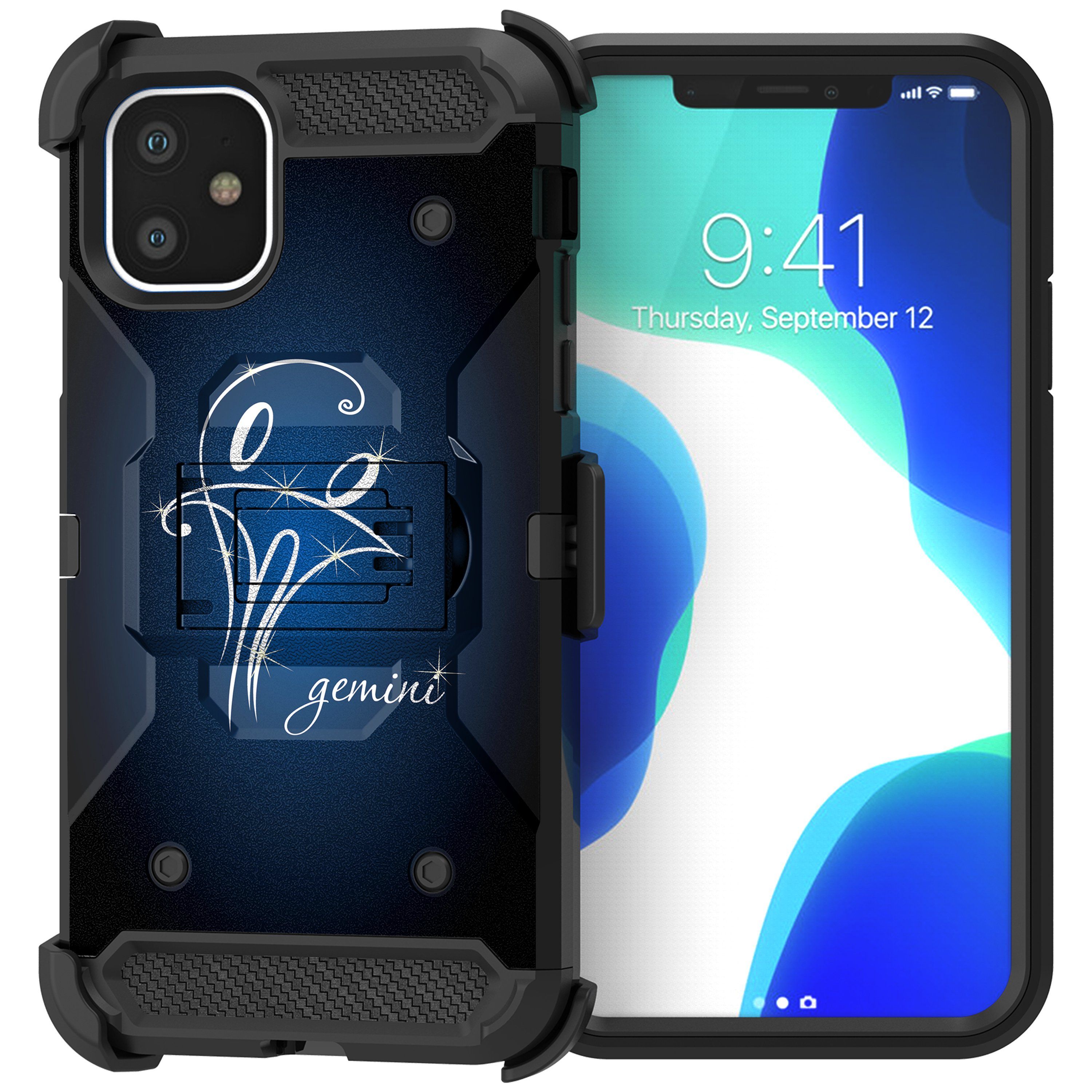 For Apple iPhone 11 6.1 Triple Layer Holster Case Zodiac iPhone Cases AtlasCase 