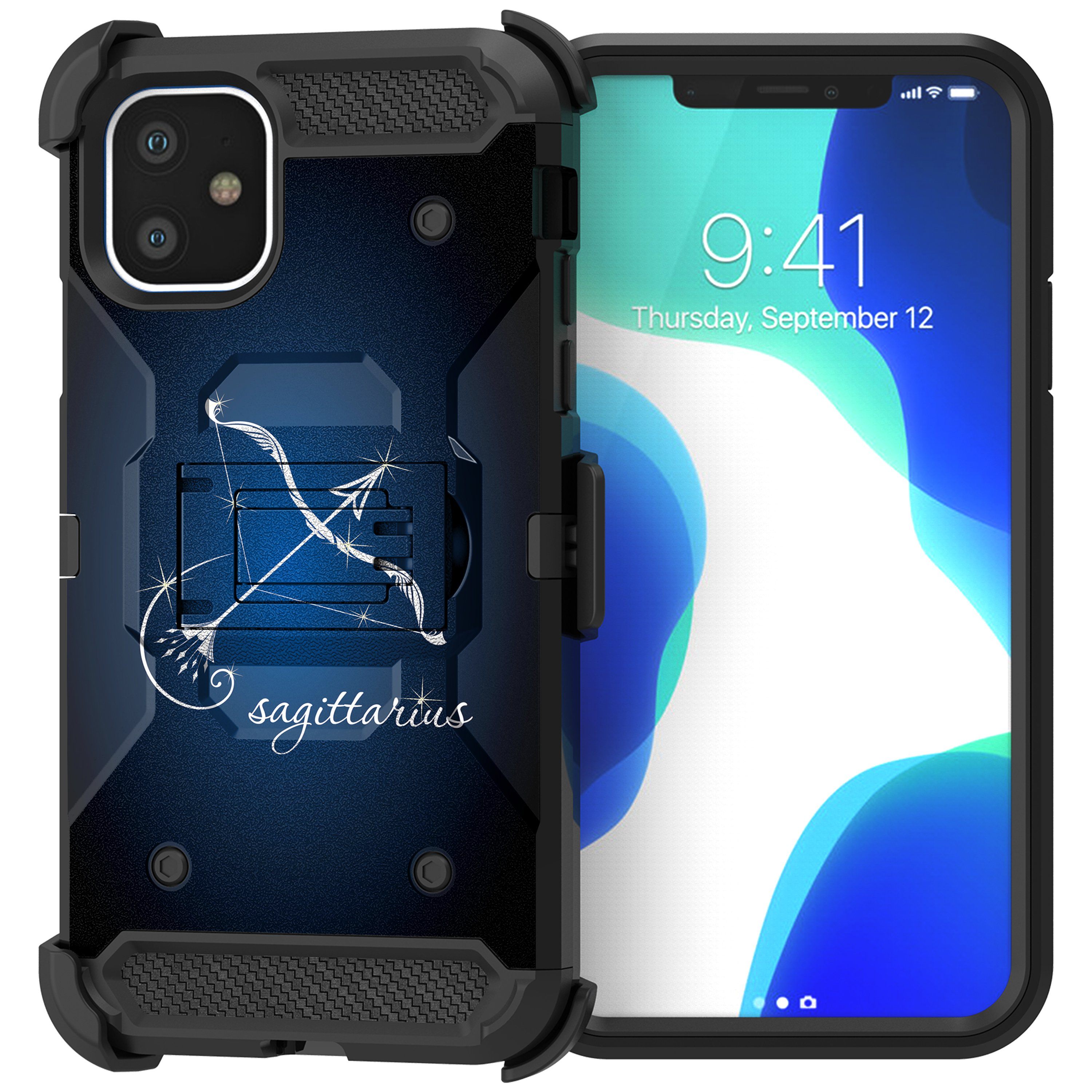 For Apple iPhone 11 6.1 Triple Layer Holster Case Zodiac iPhone Cases AtlasCase 