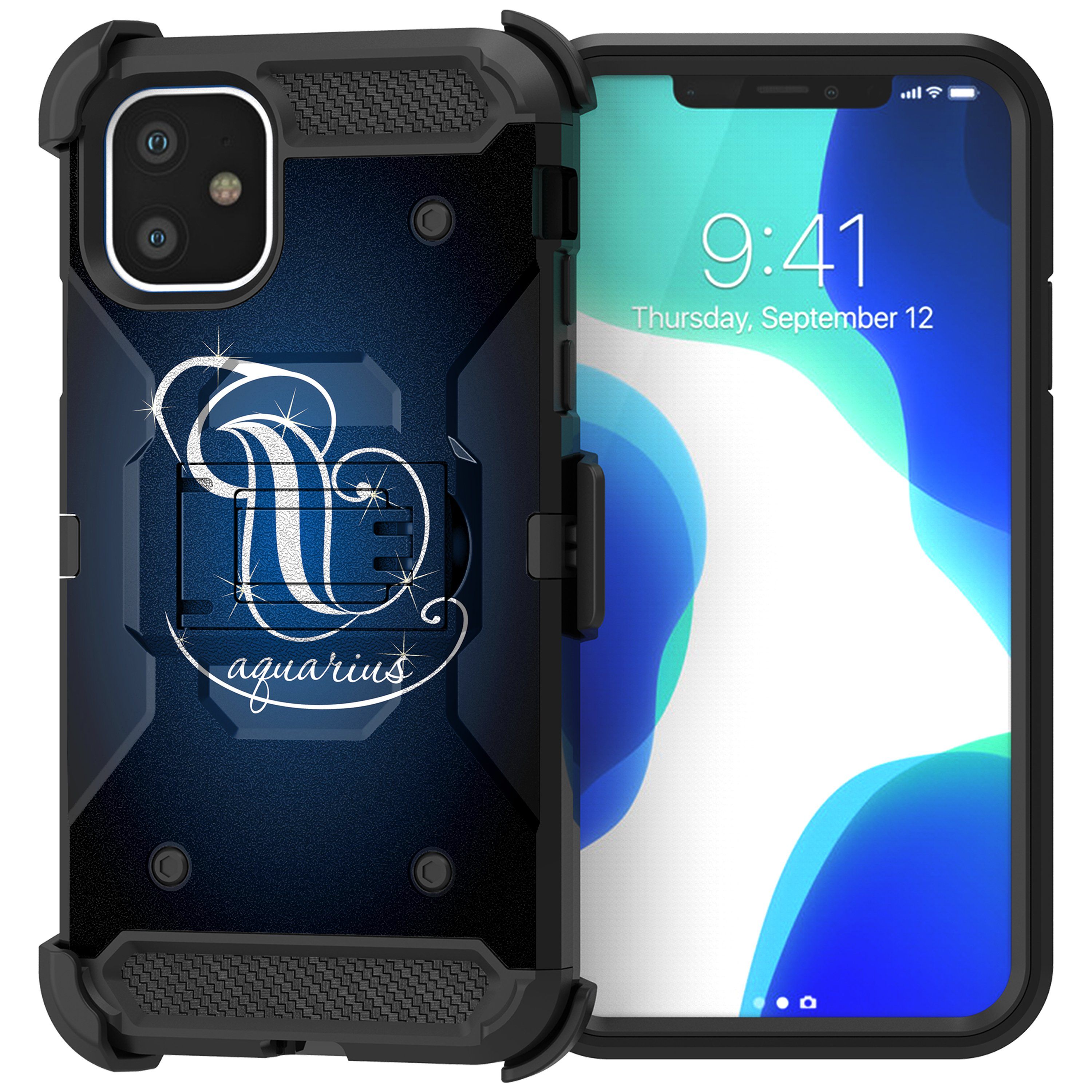 For Apple iPhone 11 6.1 Triple Layer Holster Case Zodiac iPhone Cases AtlasCase 