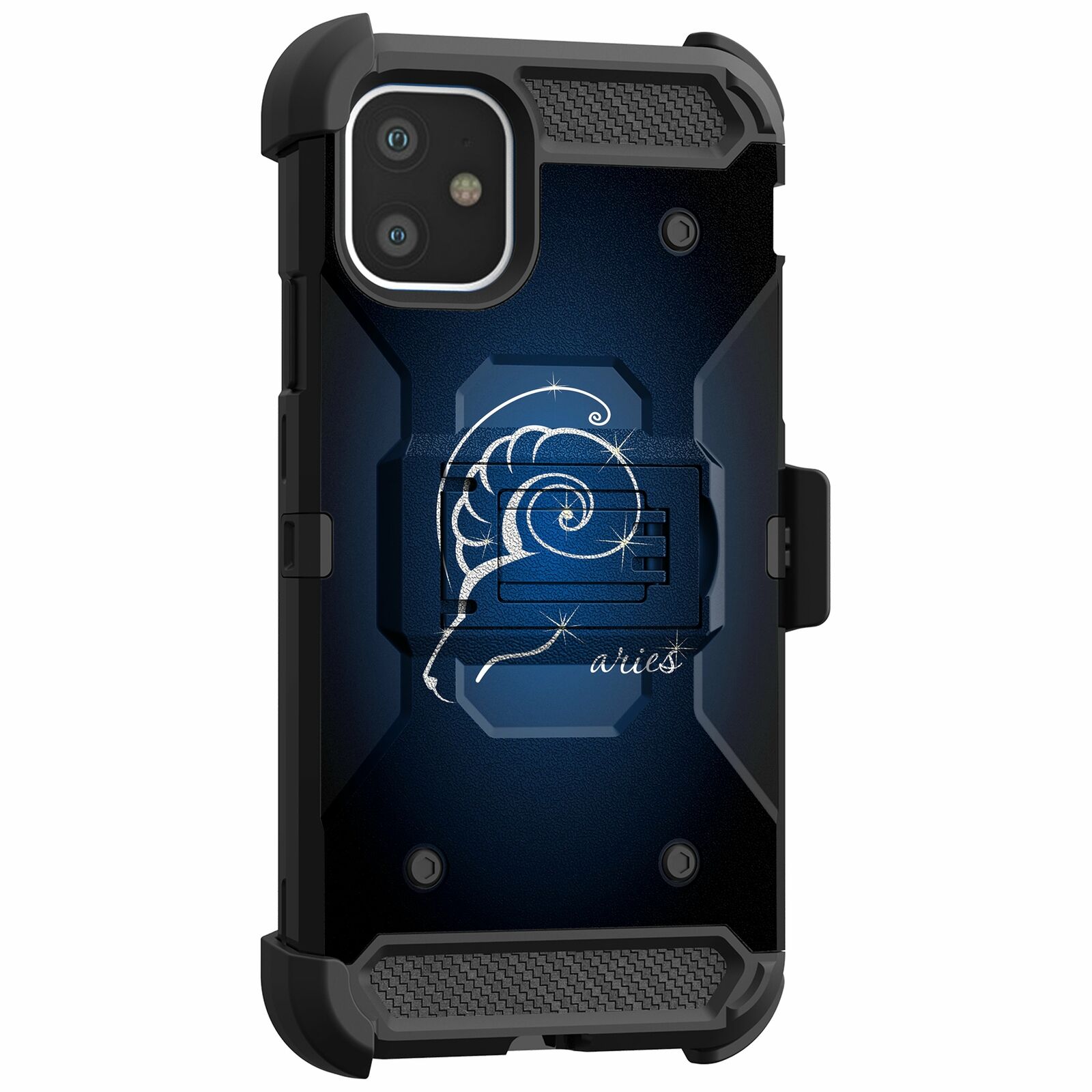For Apple iPhone 11 6.1 Triple Layer Holster Case Zodiac iPhone Cases AtlasCase Aries 
