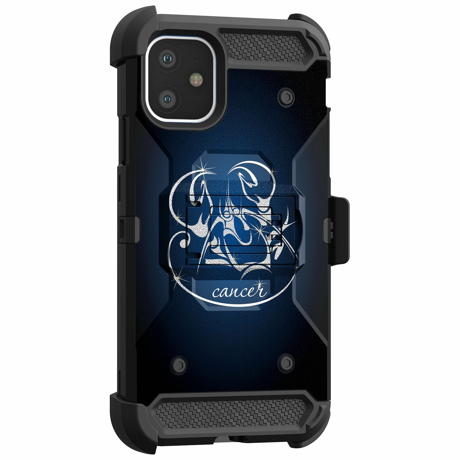 For Apple iPhone 11 6.1 Triple Layer Holster Case Zodiac iPhone Cases AtlasCase Cancer 