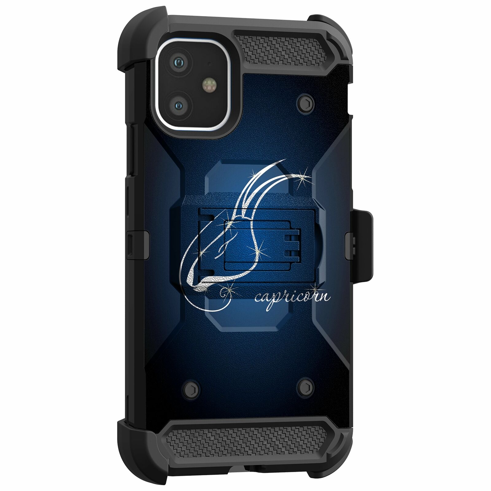 For Apple iPhone 11 6.1 Triple Layer Holster Case Zodiac iPhone Cases AtlasCase Capricorn 