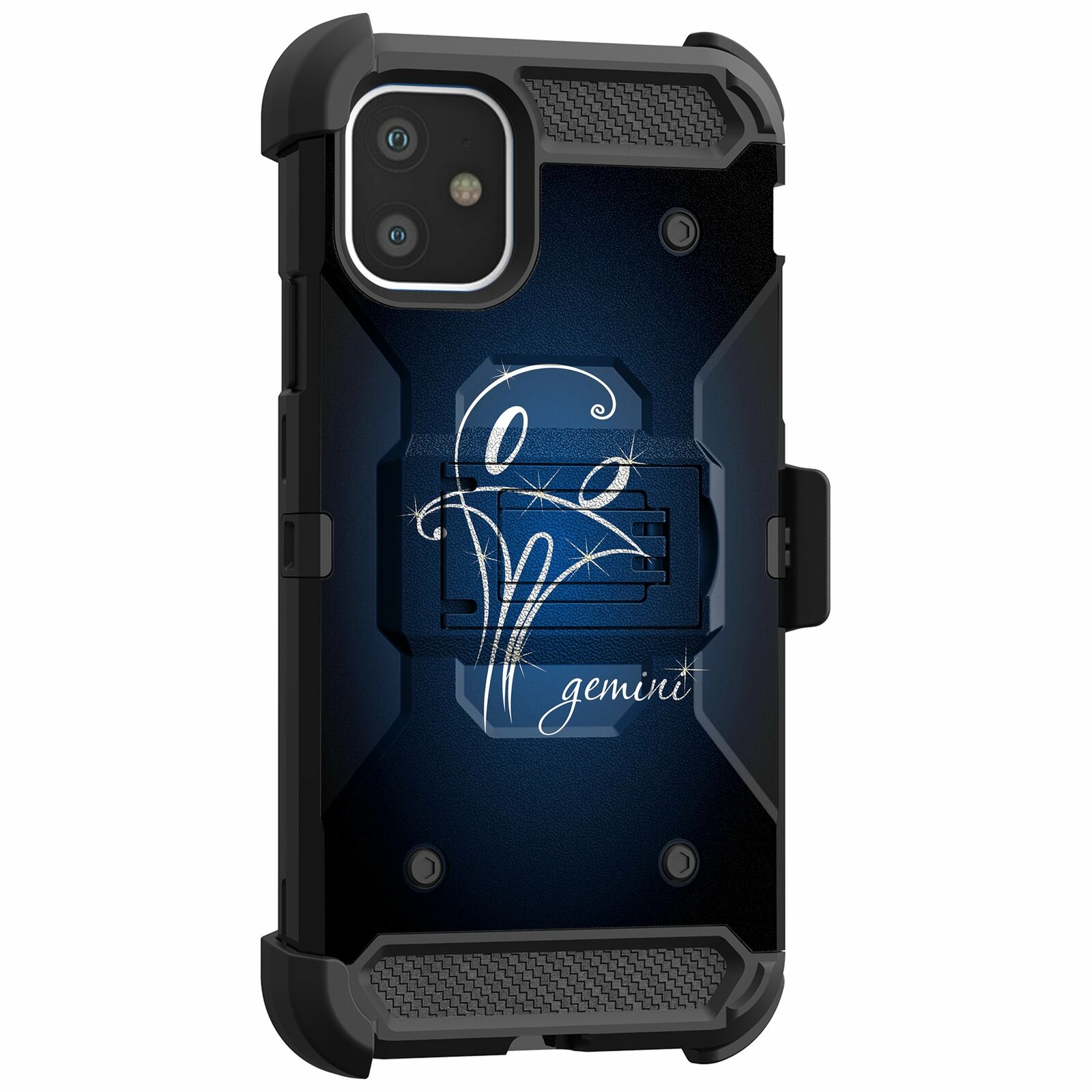 For Apple iPhone 11 6.1 Triple Layer Holster Case Zodiac iPhone Cases AtlasCase Gemini 