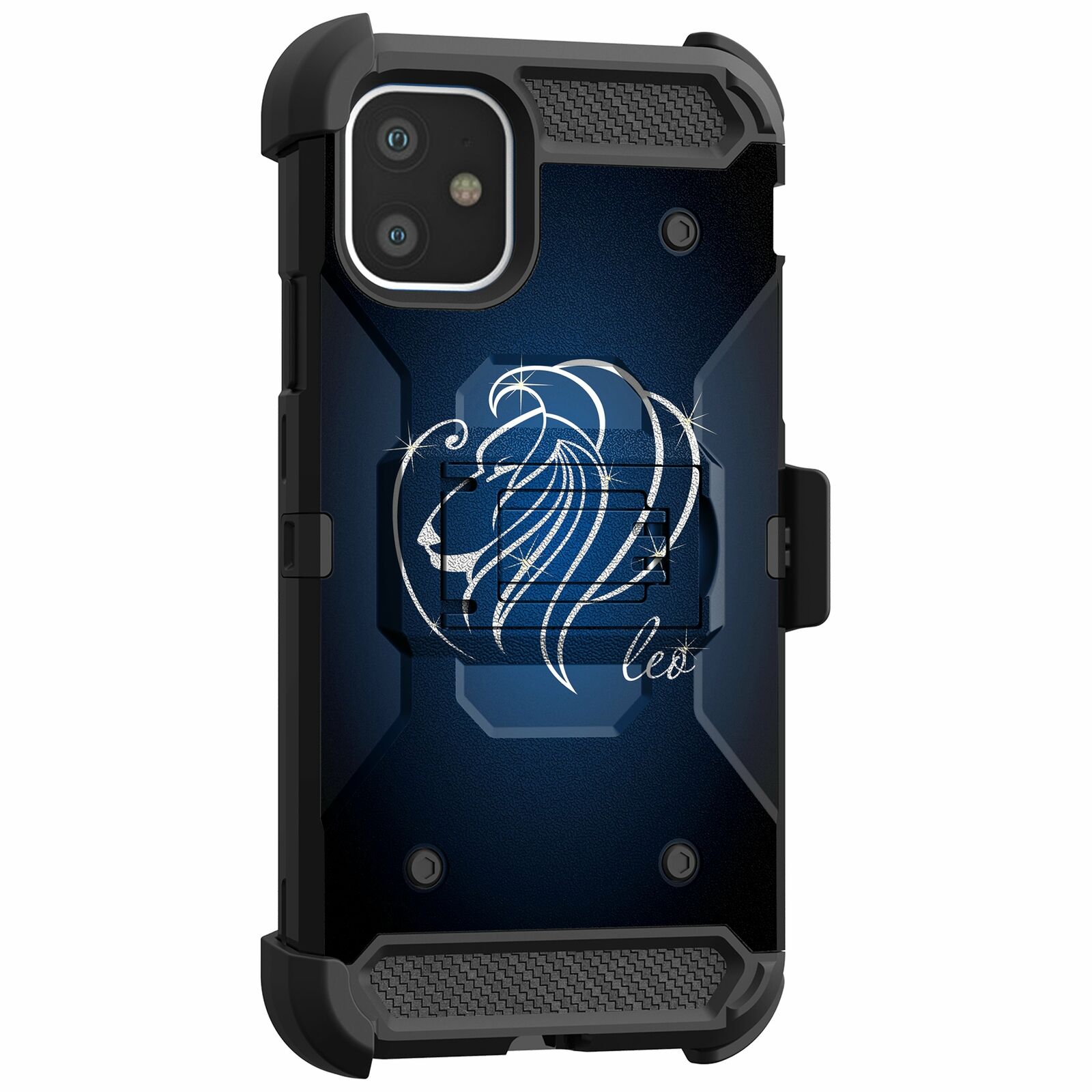 For Apple iPhone 11 6.1 Triple Layer Holster Case Zodiac iPhone Cases AtlasCase Leo 