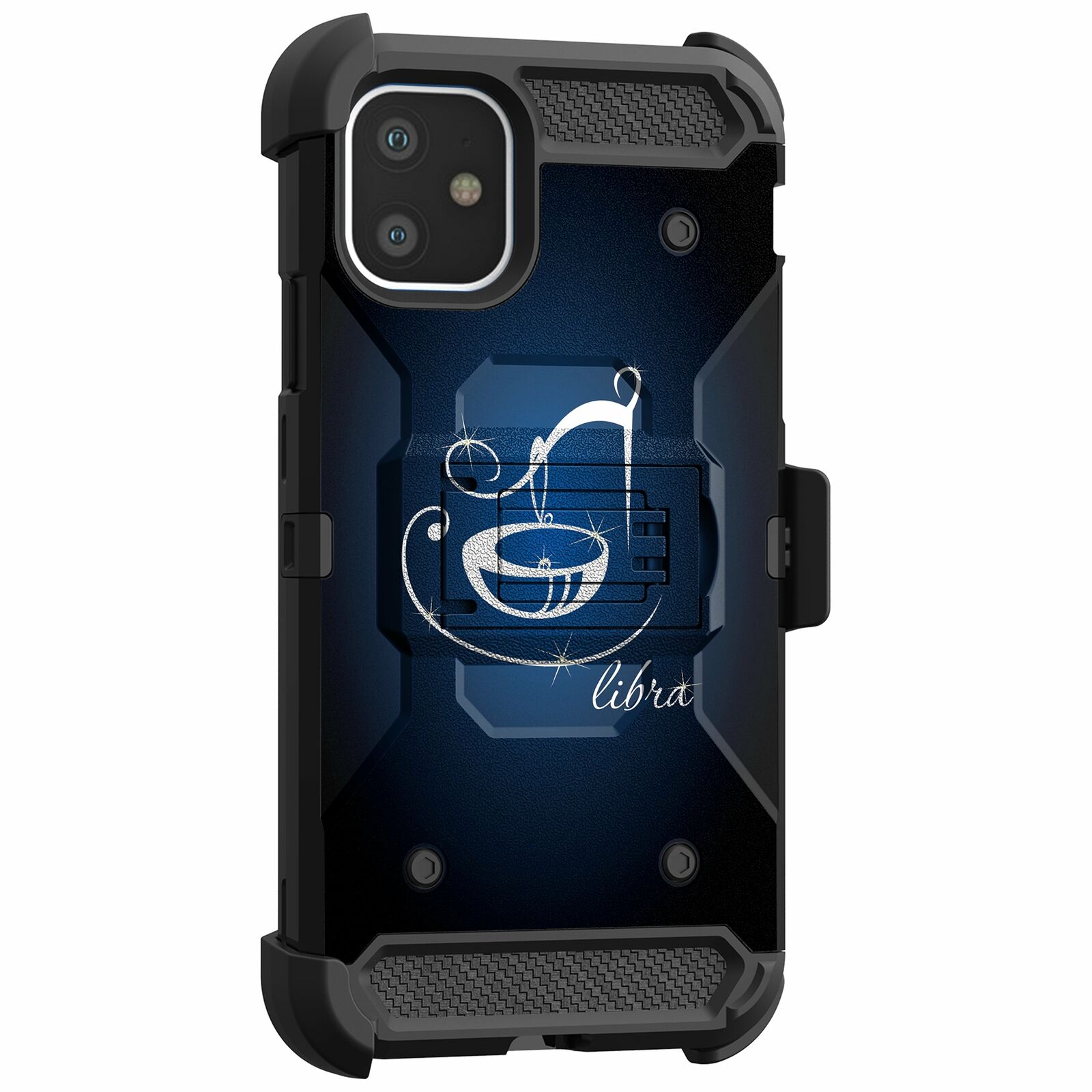 For Apple iPhone 11 6.1 Triple Layer Holster Case Zodiac iPhone Cases AtlasCase Libra 
