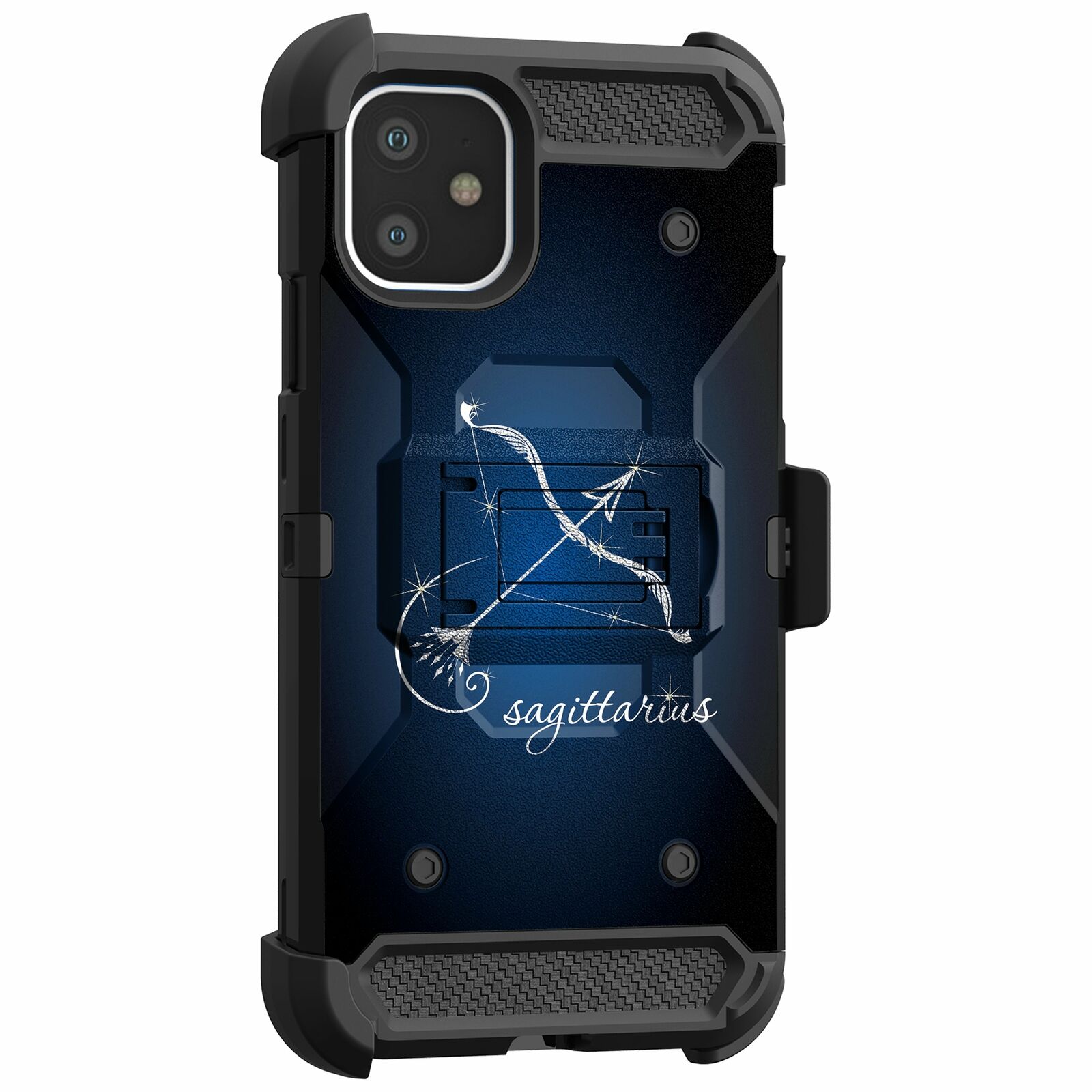 For Apple iPhone 11 6.1 Triple Layer Holster Case Zodiac iPhone Cases AtlasCase Sagittarius 