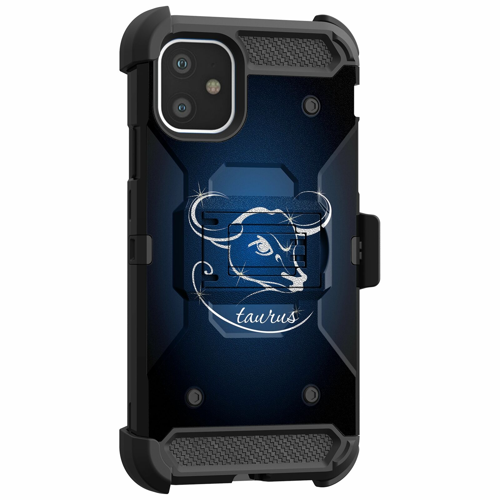 For Apple iPhone 11 6.1 Triple Layer Holster Case Zodiac iPhone Cases AtlasCase Taurus 