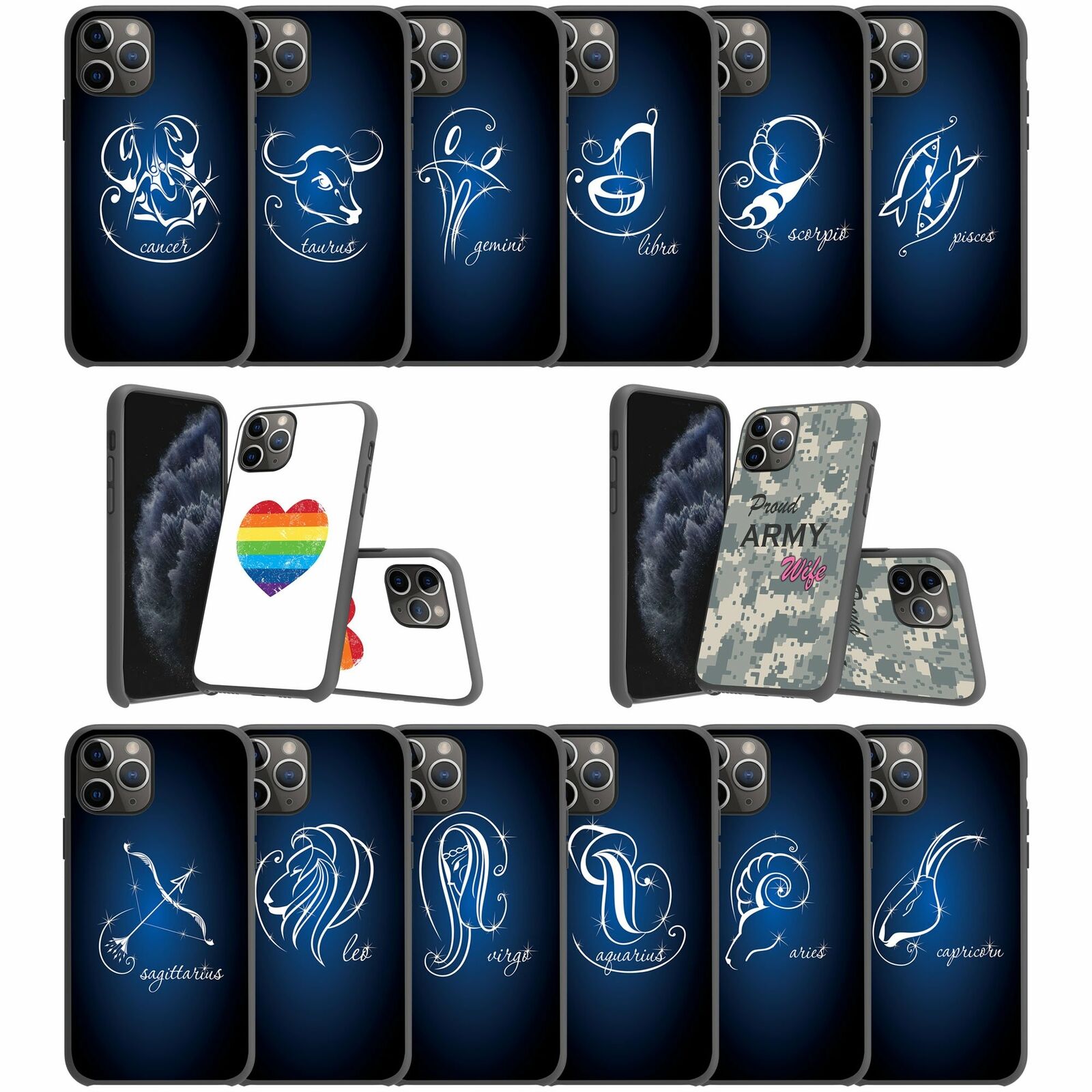 For Apple iPhone 11 Pro 5.8 Flexible Gray TPU Case - Zodiac Design iPhone Cases AtlasCase 