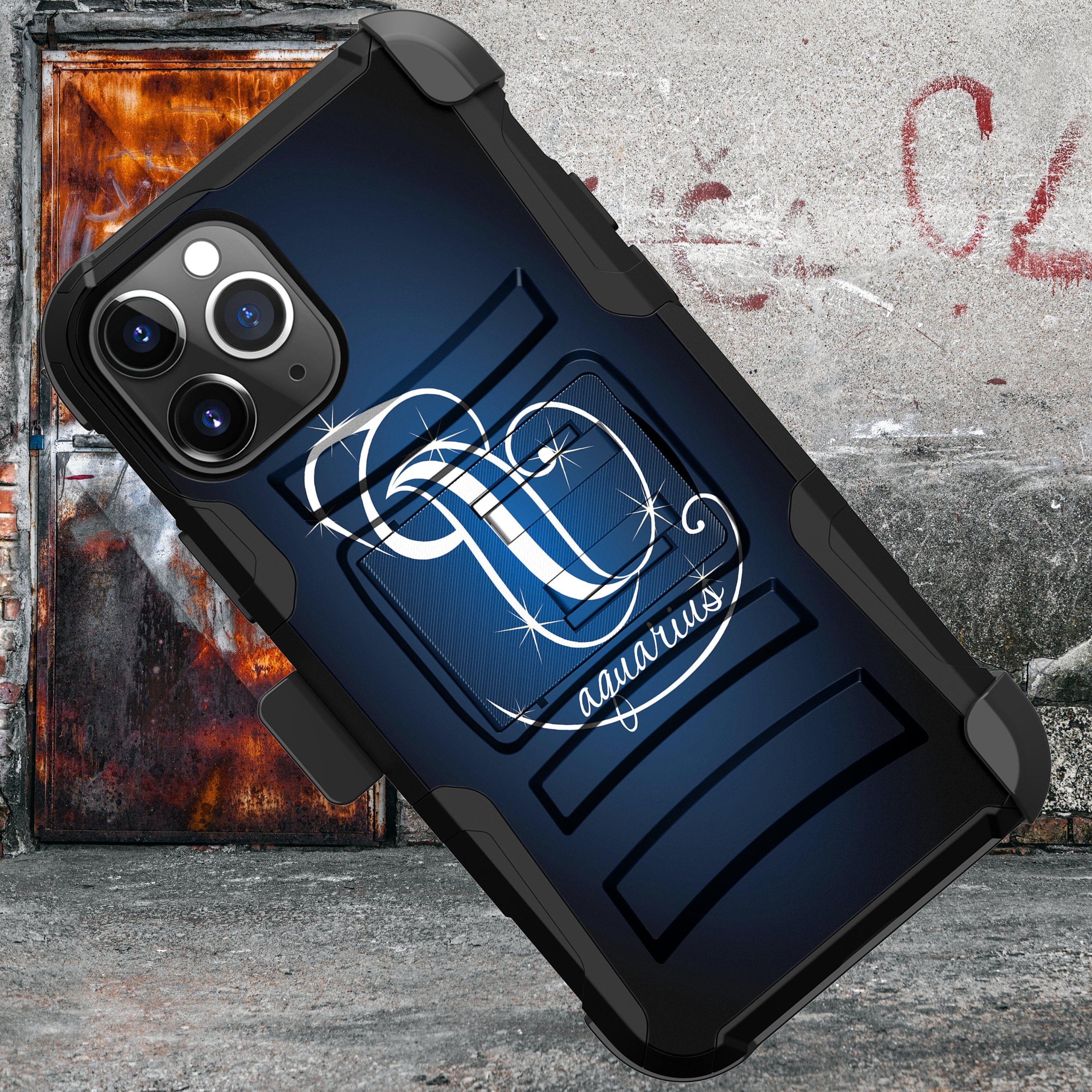 For Apple iPhone 11 PRO MAX 6.5 Holster & Kickstand Case Zodiac iPhone Cases AtlasCase 