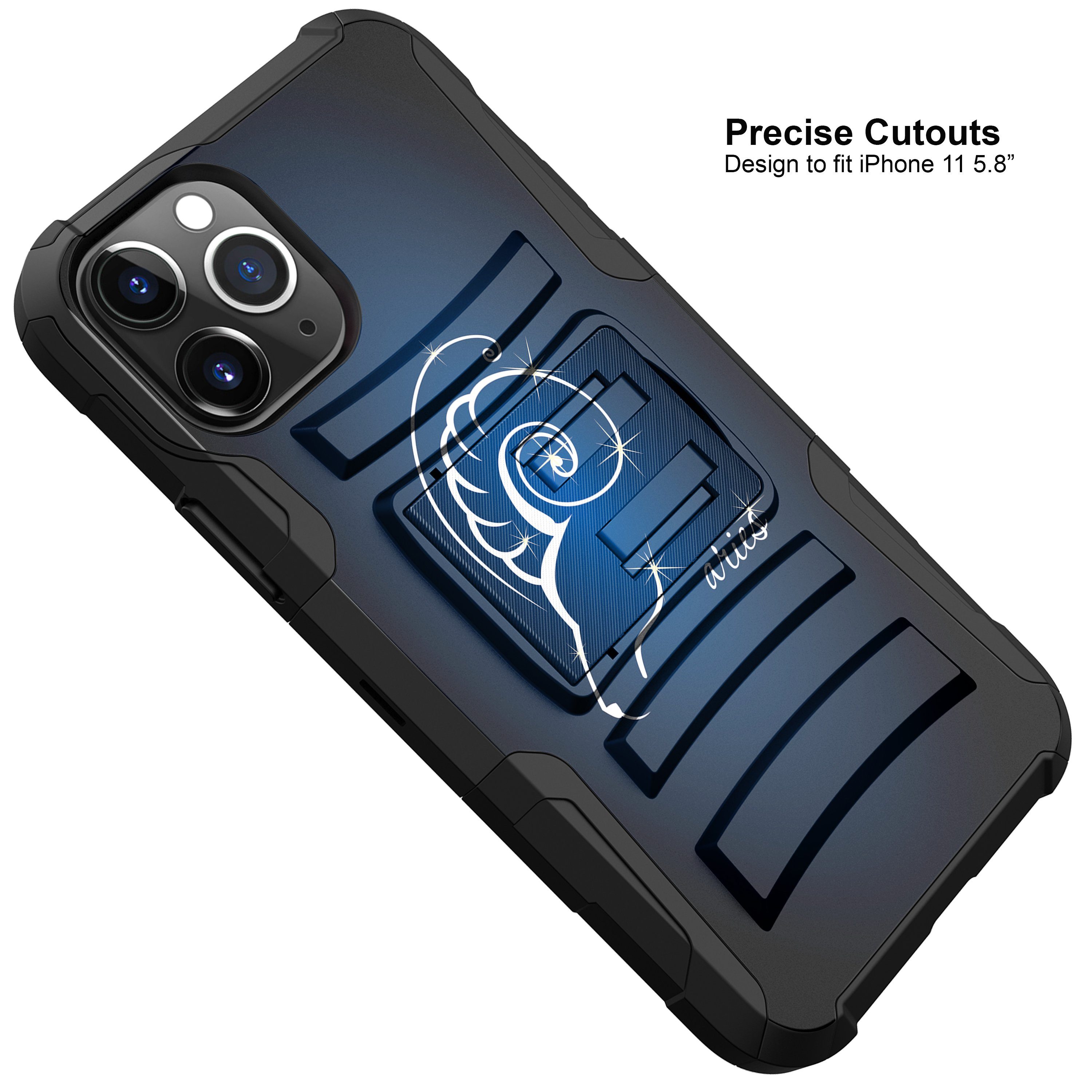 For Apple iPhone 11 PRO MAX 6.5 Holster & Kickstand Case Zodiac iPhone Cases AtlasCase 