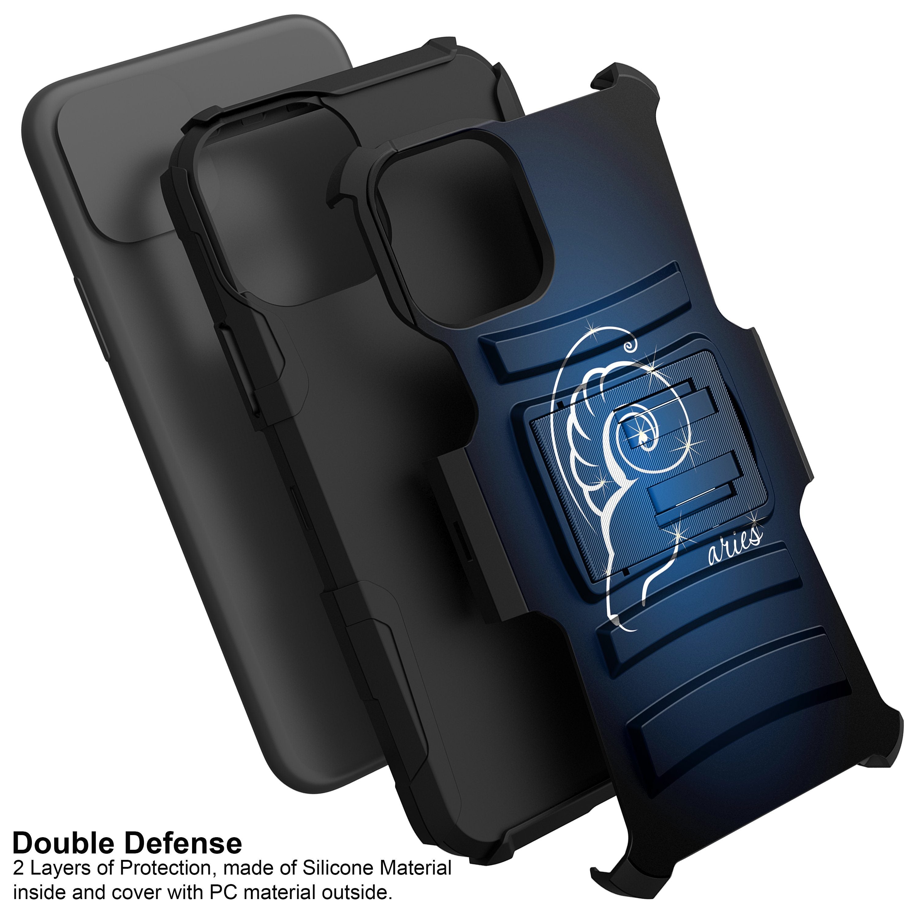 For Apple iPhone 11 PRO MAX 6.5 Holster & Kickstand Case Zodiac iPhone Cases AtlasCase 